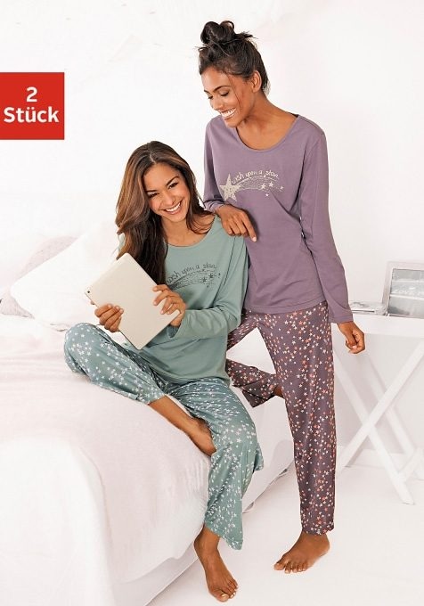 Image of Vivance Dreams Pyjama Packung, 2 Stück, 4 tlg. mit Sternenprint