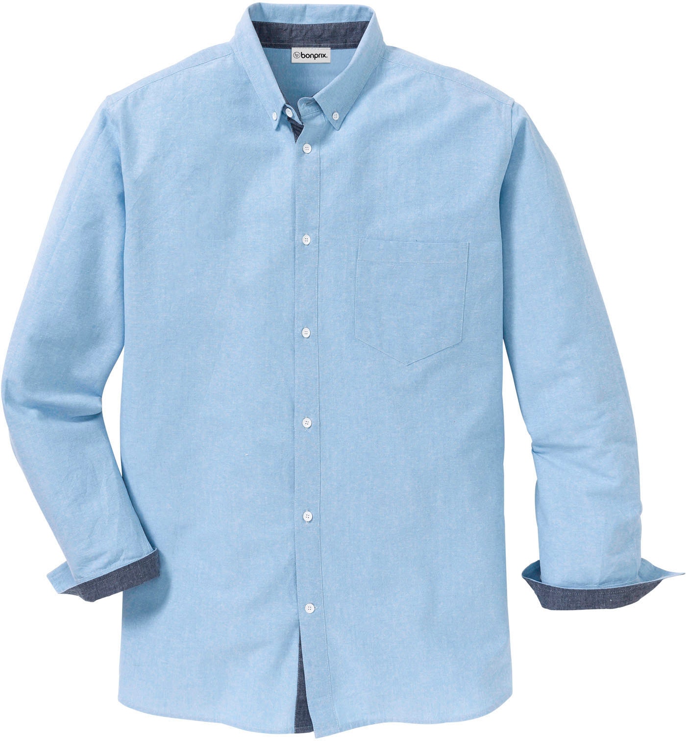 bonprix Chemise à manches longues »Oxford-Businesshemd aus reiner Baumwolle, Regular Fit« Regular fit, aus reiner Baumwolle, unifarben mit Farbeinsätzen