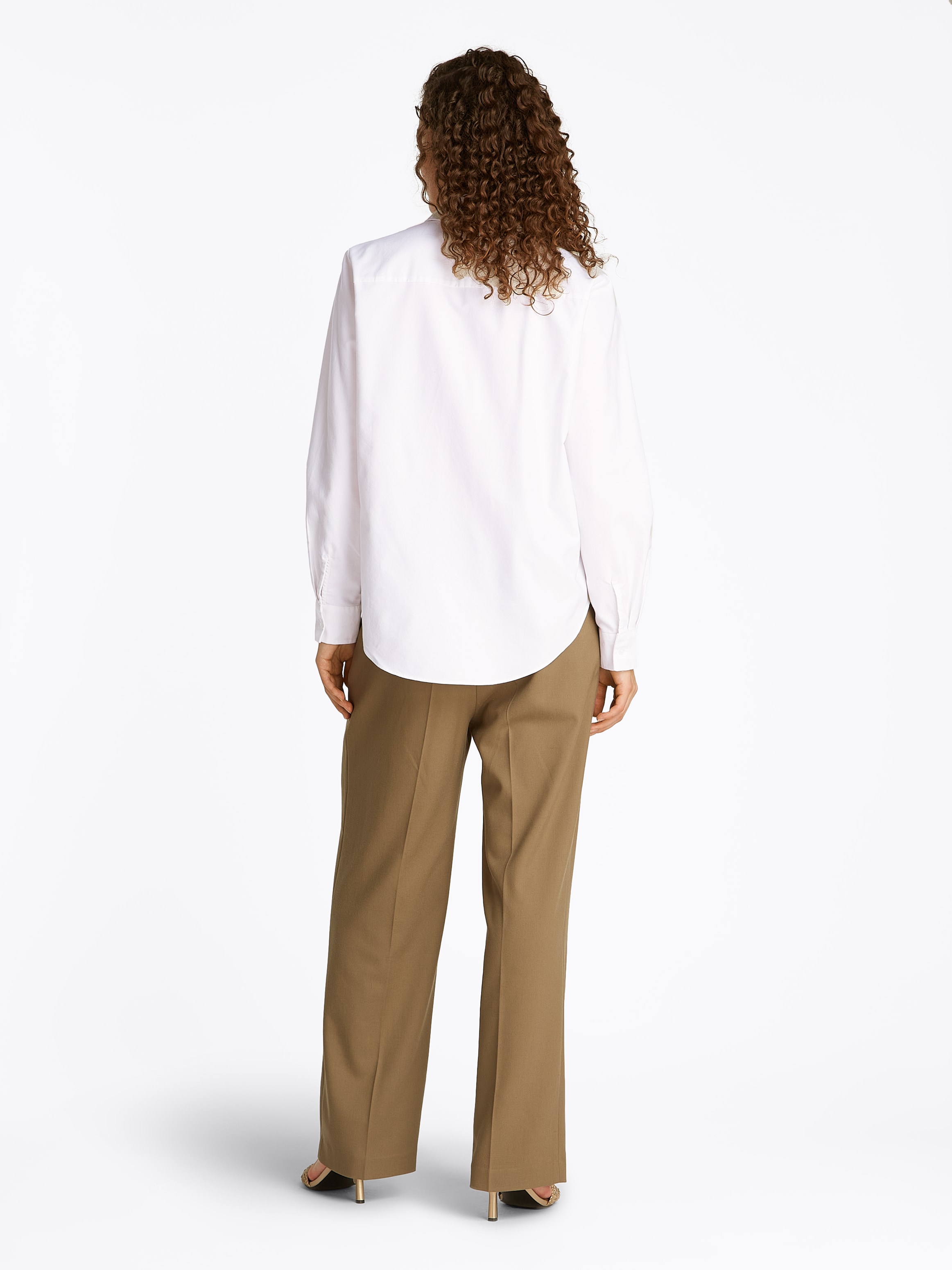 Tommy Hilfiger Hemdbluse »OXFORD RELAXED FIT SHIRT mit Hemdblusenkragen und Stickerei«, gestreift, klassisch, relaxed fit, Baumwolle, Kragen
