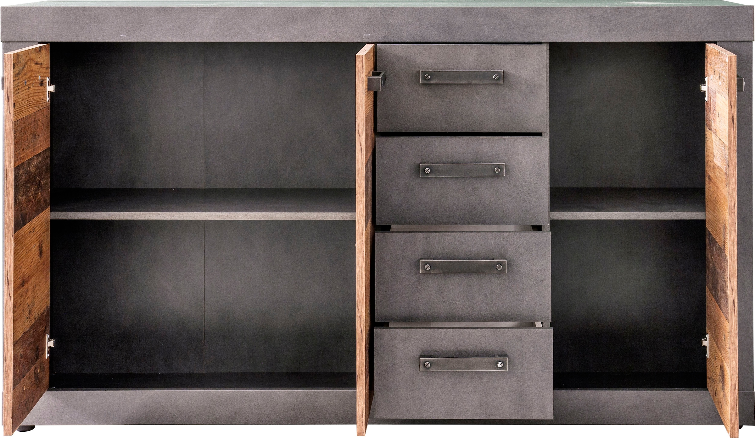 Home affaire Commode »Ilana« Kommode mit 3 Türen & 4 Schubladen - (B/T/H) 151/37/86 cm