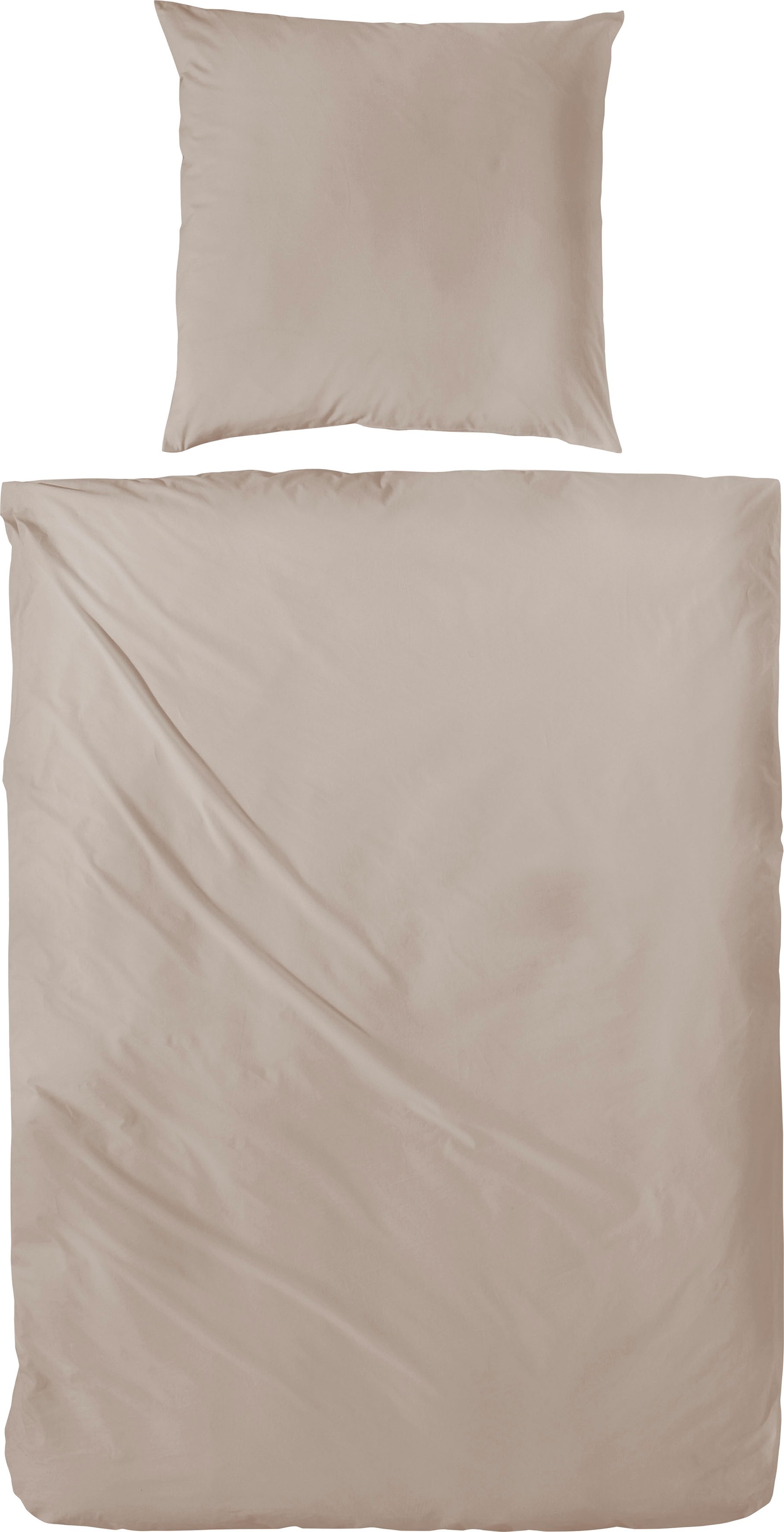 Primera Bettwäsche "Uni Luxus-Satin in Gr. 135x200, 155x220 oder 200x200 cm" 2 Stk. Bettwäsche aus Baumwolle, unifarbene Bettwäsche mit Reißverschluss