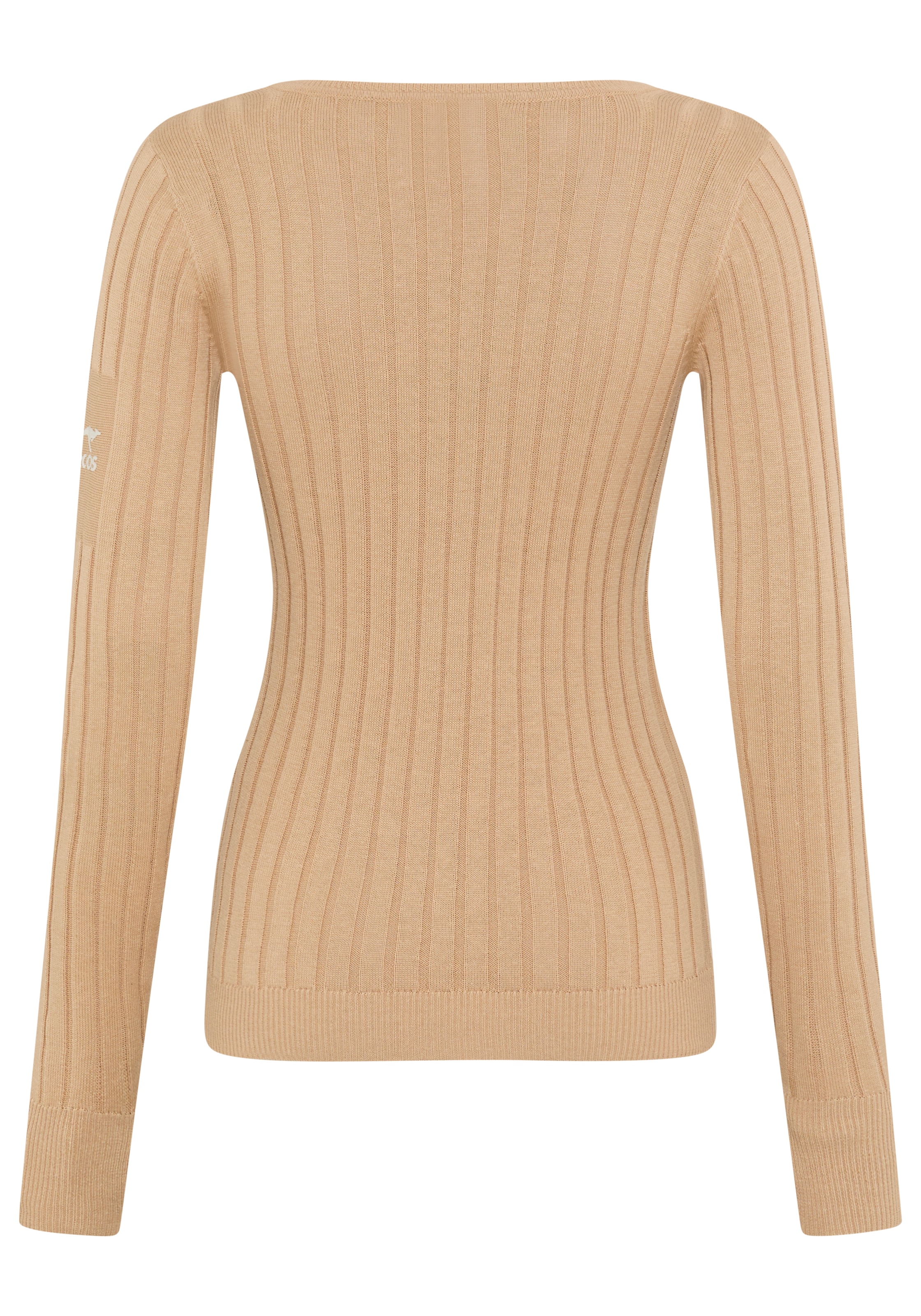 KangaROOS V-Ausschnitt-Pullover hüftlange Schnittform, mit Rippstrick, figurbetonte Passform