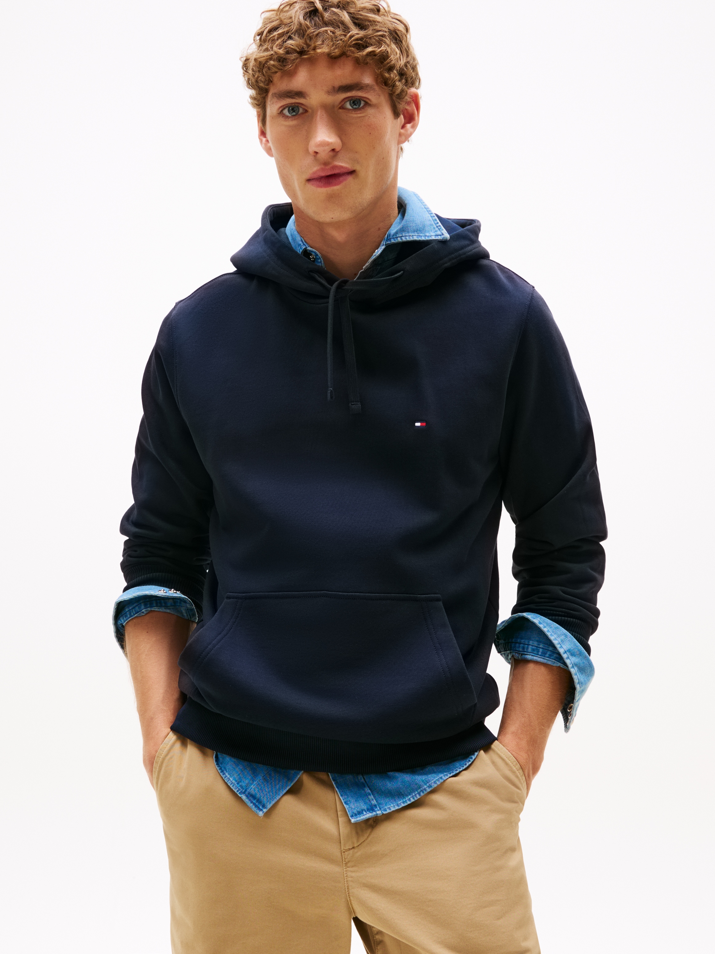 Image of Tommy Hilfiger Hoodie "ESSENTIAL TERRY", mit Tunnelzug und Flag-Stickerei