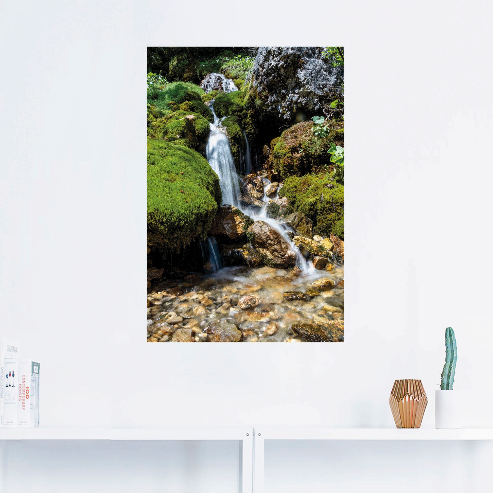 Artland Wandbild »Kleiner Wasserfall Gewässer, versch. (1 Wandaufkleber in Alubild, oder Bergen«, kaufen Grössen St.), den in als Poster Leinwandbild, jetzt