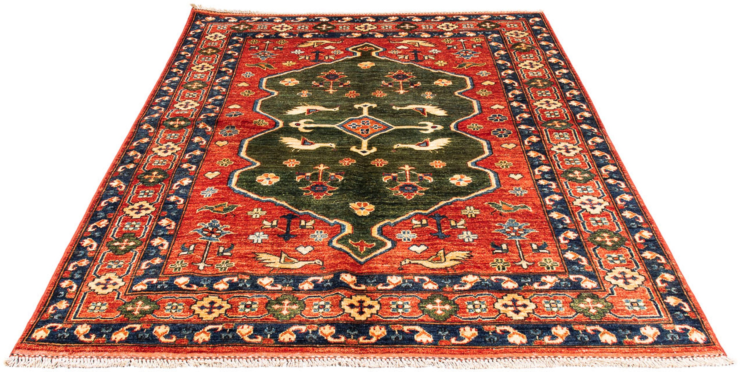 Image of morgenland Orientteppich »Afghan - 195 x 150 cm - rot«, rechteckig, 7 mm Höhe, Wohnzimmer, Handgeknüpft, Einzelstück mit Zertifikat bei Ackermann Versand Schweiz