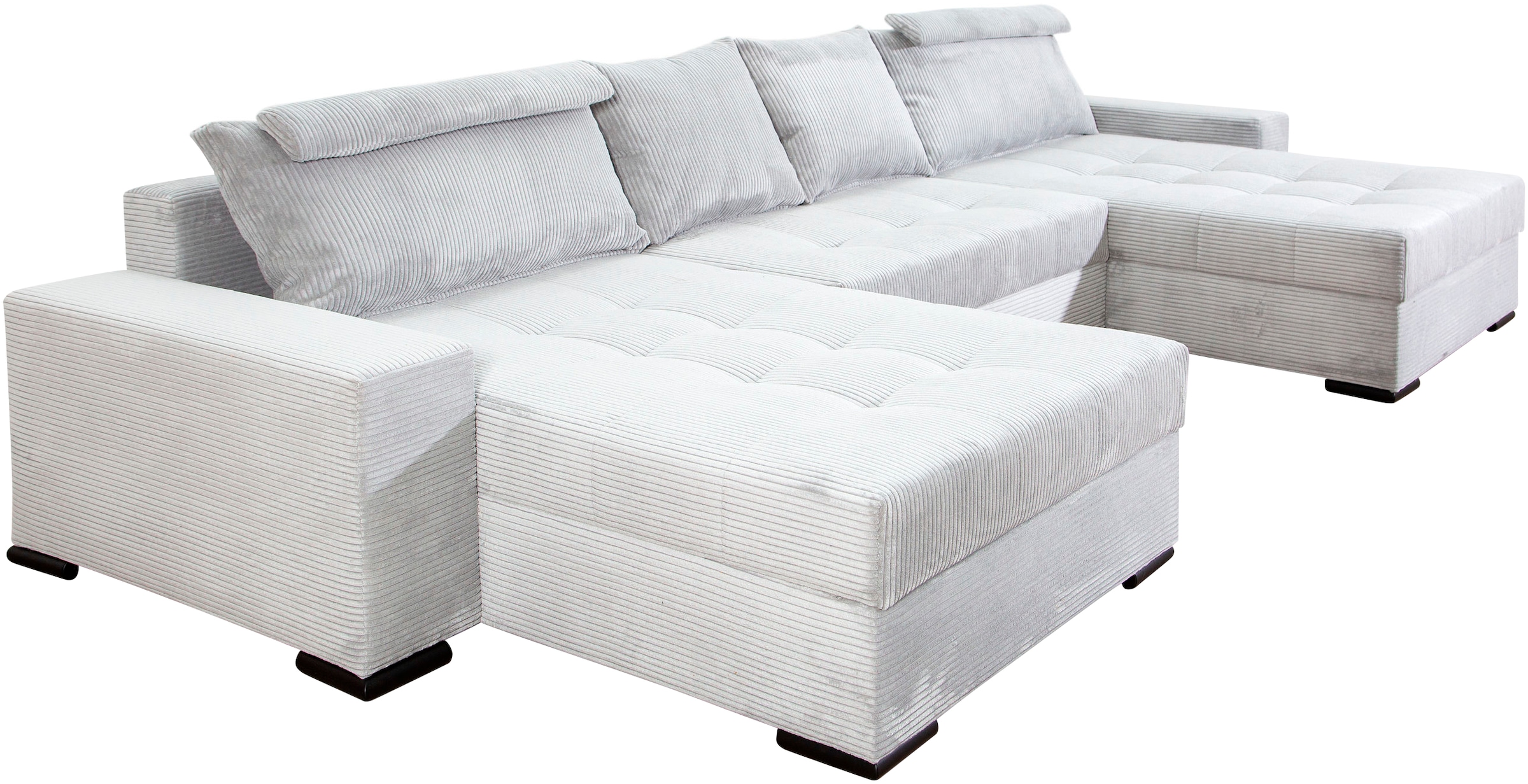 COLLECTION AB Wohnlandschaft »XXXL-Josy Relax U-Form Breite 352 cm, mit 2 gleich grossen Recamieren«, inkl. Bettfunktion, Bettkasten, mit 4 Rückenkissen in zwei Grössen