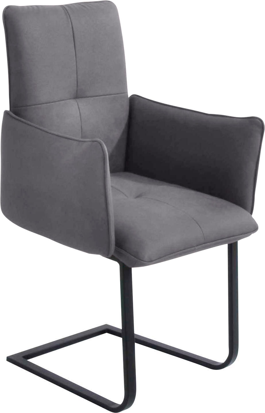 K+W Komfort & Wohnen Chaise cantilever () Chaise cantilever, structure métal noir, matelassage siège et dossier
