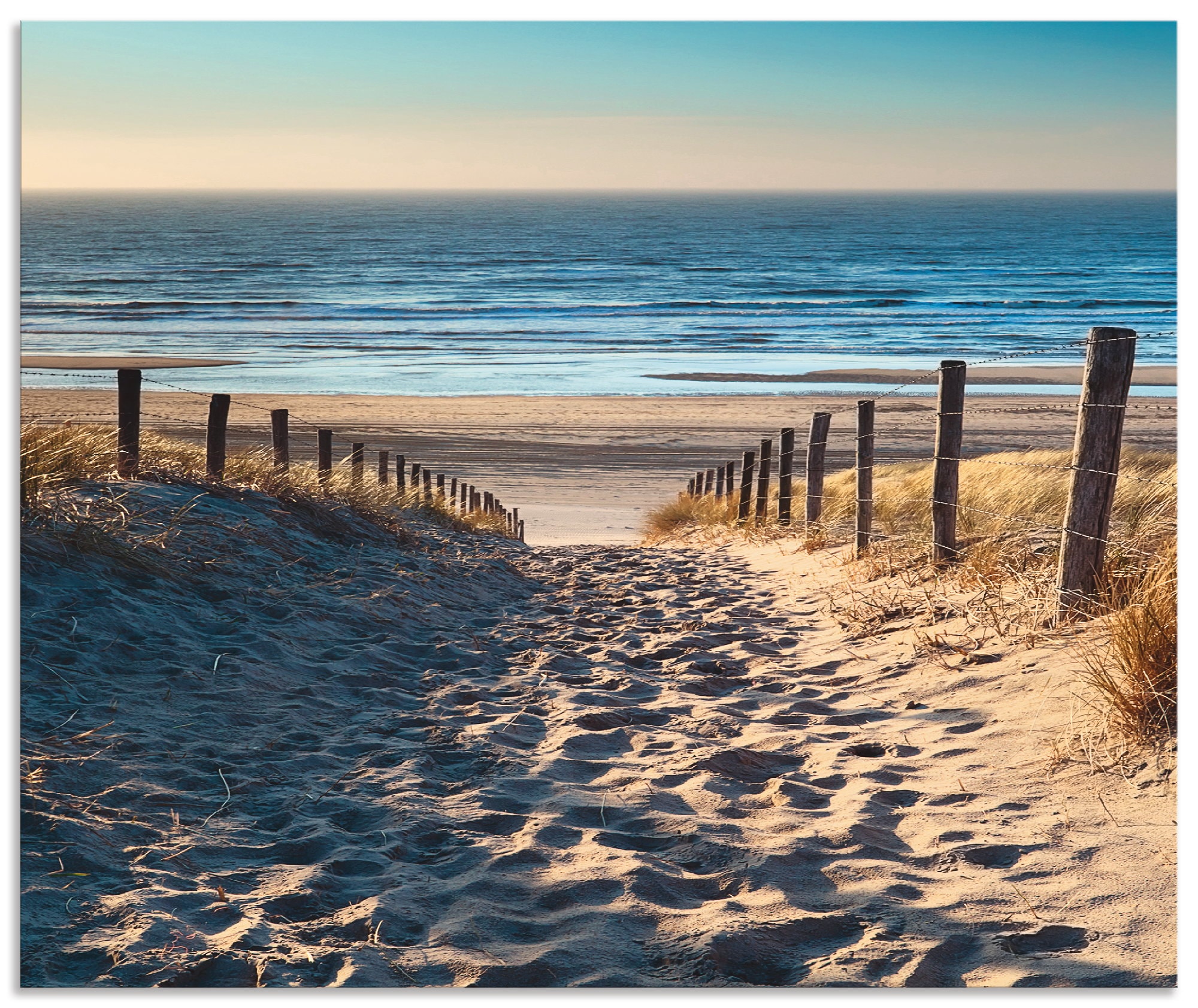 Küchenrückwand »Weg zum Nordseestrand Sonnenuntergang«, (1 tlg.), Alu Spritzschutz mit...