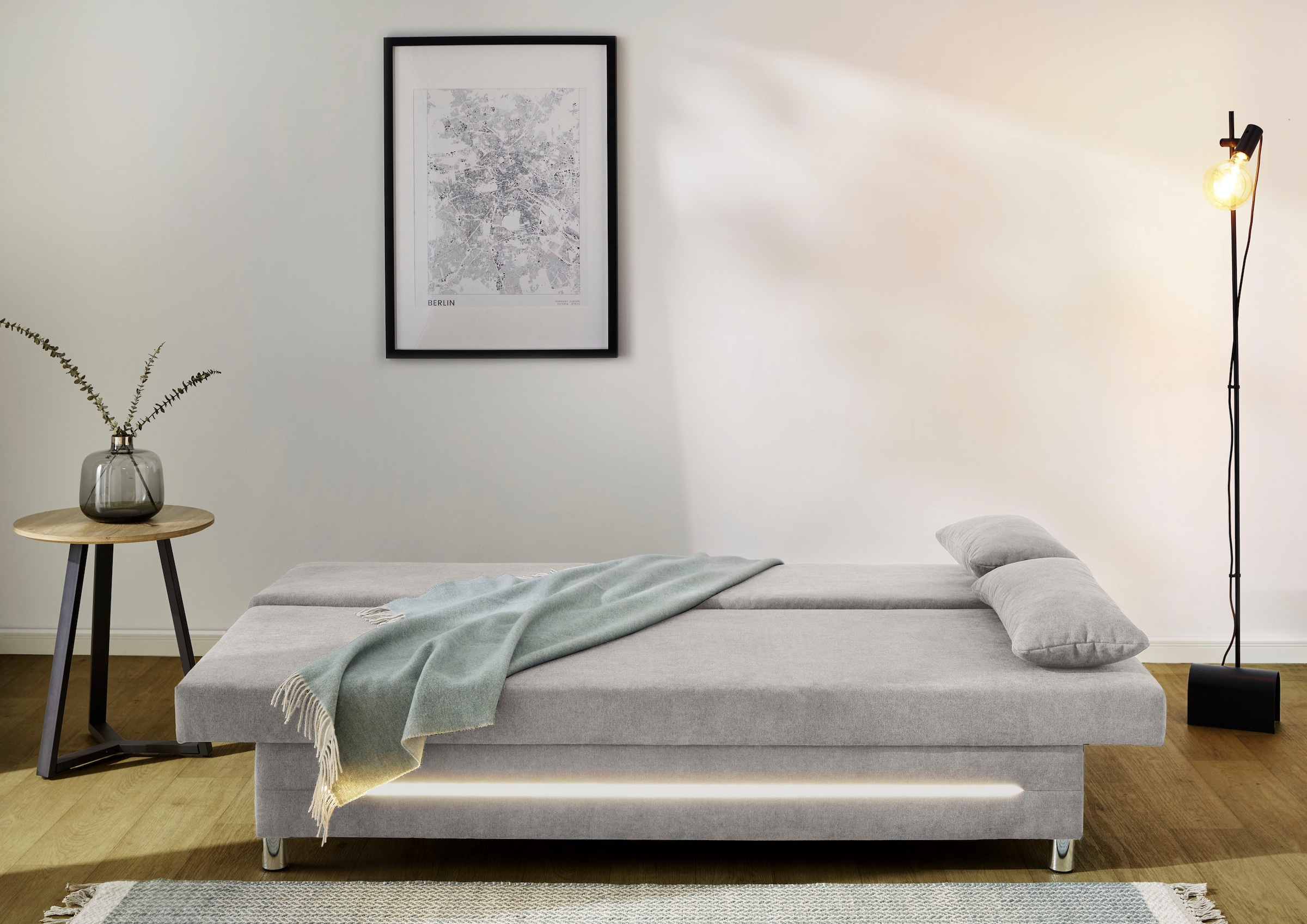 Jockenhöfer Gruppe Schlafsofa »Sunrise, B: 191 cm, Liegefl. 120x191 cm« mit Schlaffunktion, Bettkasten & Licht, Unser Dauertiefpreis