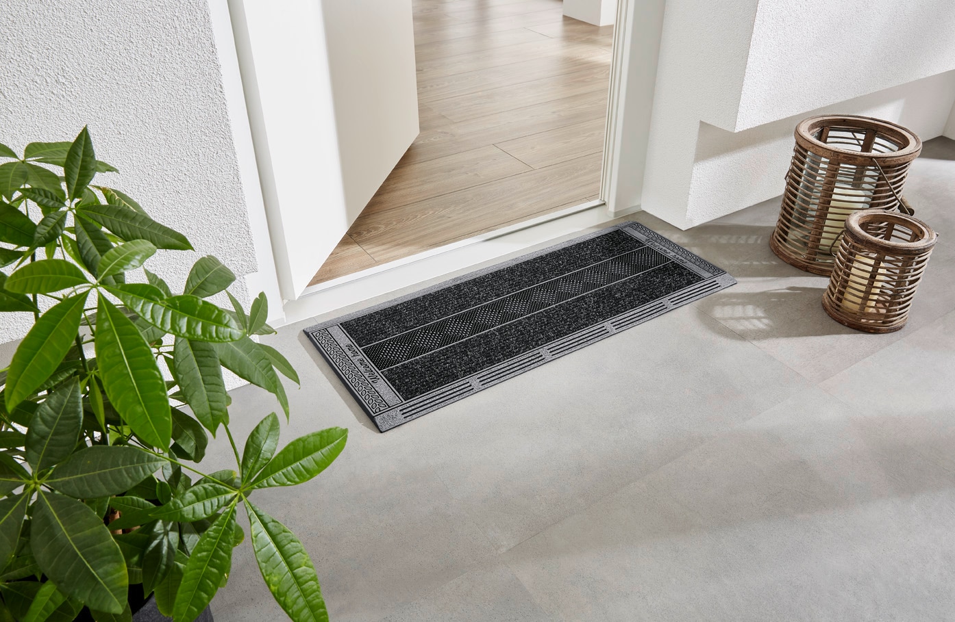 Home2Fashion Fussmatte »CenterClean XL«, rechteckig, 10 mm Höhe, schmale Schmutzfangmatte, strapazierfähig, In- und Outdoor geeignet