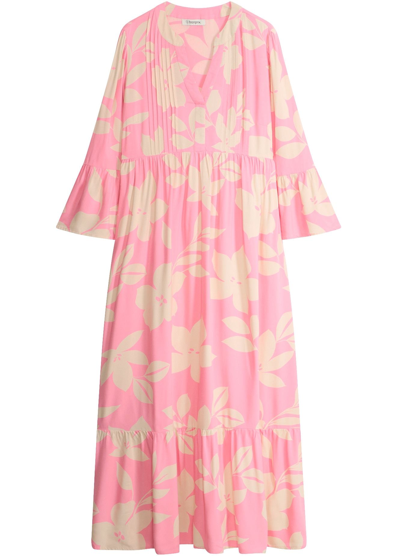 bonprix Maxikleid »Maxikleid aus fliessender Viskose« für modischen Auftritt, aus Viskose, A-Linie, 3/4-Ärmel