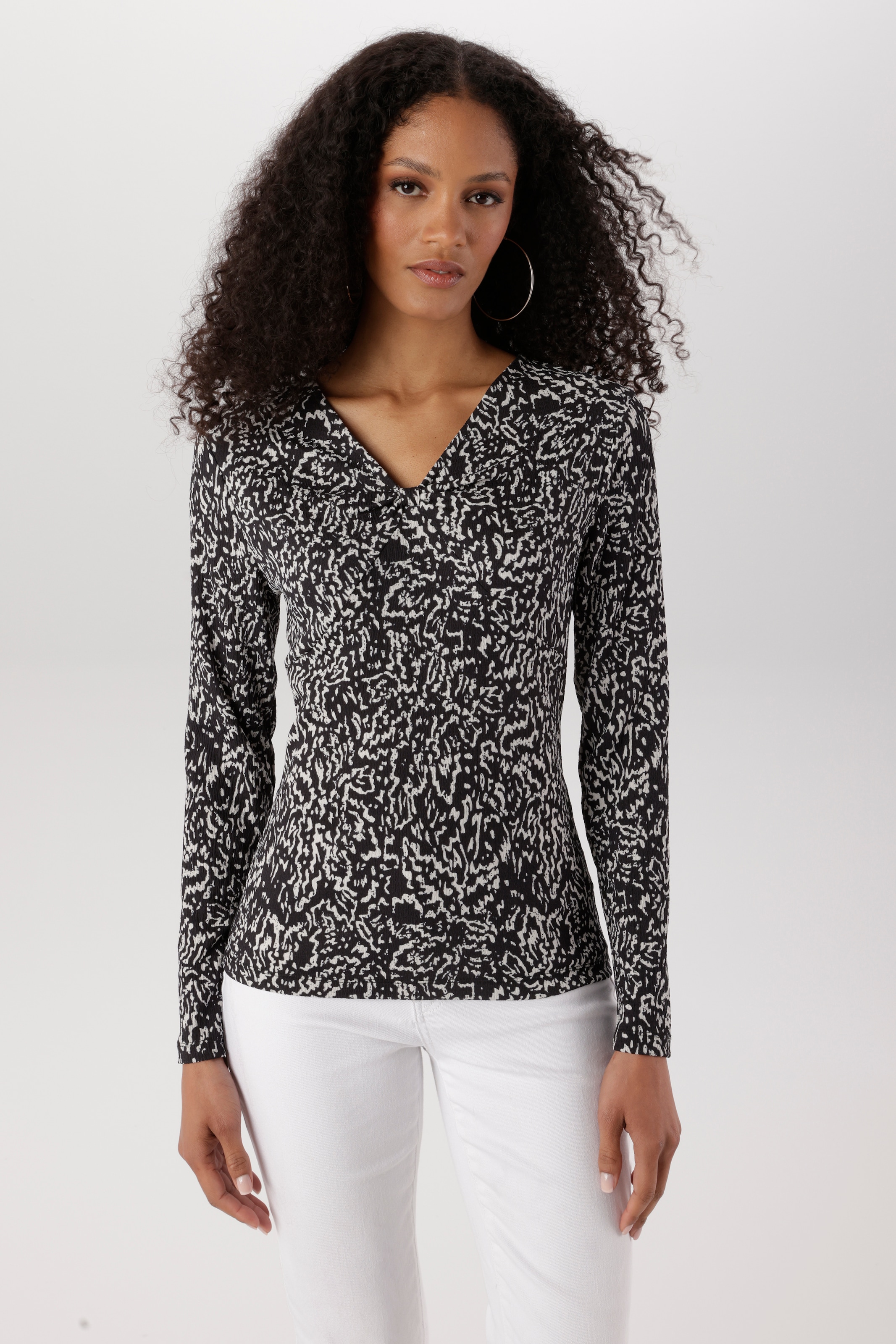 Image of Aniston SELECTED Shirtbluse elastische Shirtware in leichter Crash-Optik - NEUE KOLLEKTION