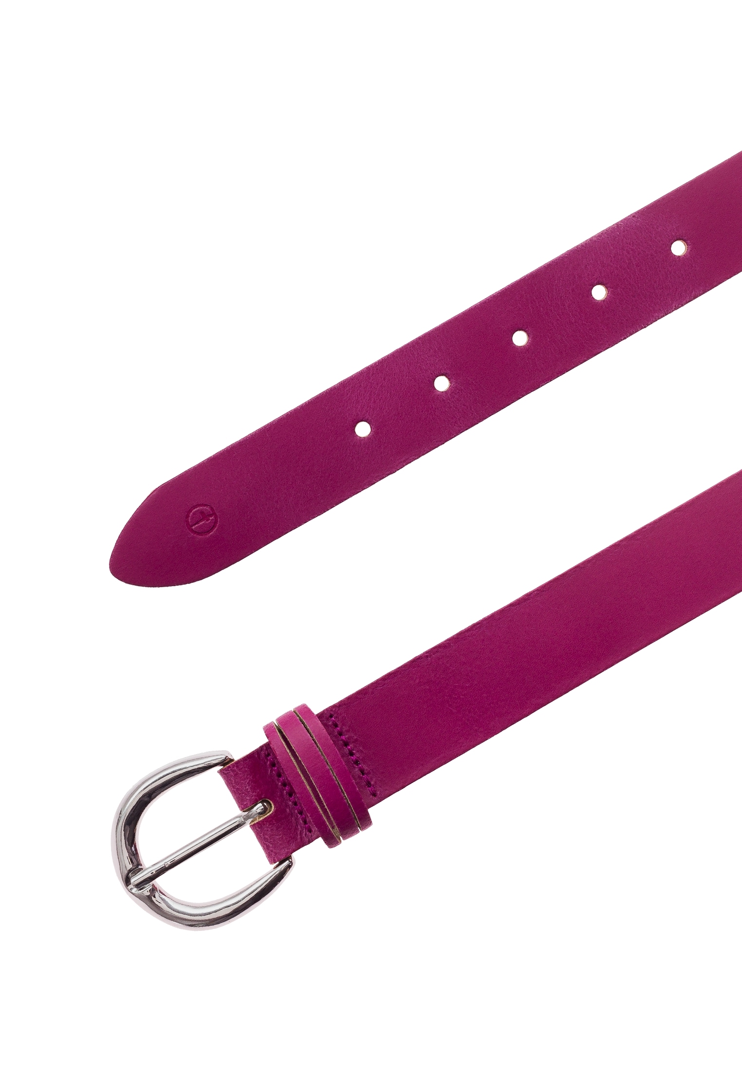 Tamaris Ceinture en cuir »"Clara Silver"« avec boucle brillante argentée, uni, 3 cm de large