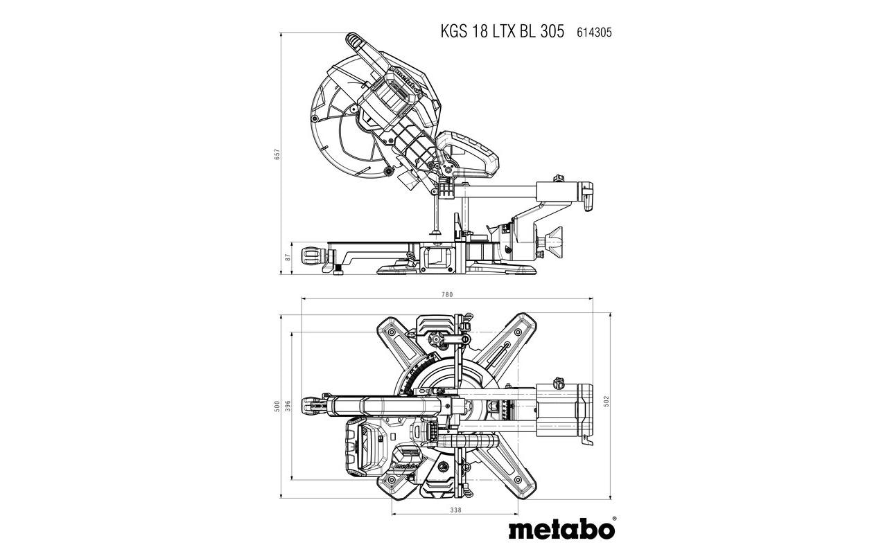 metabo Akku-Kapp-Gehrungssäge »KGS 18 LTX BL 305 Solo«