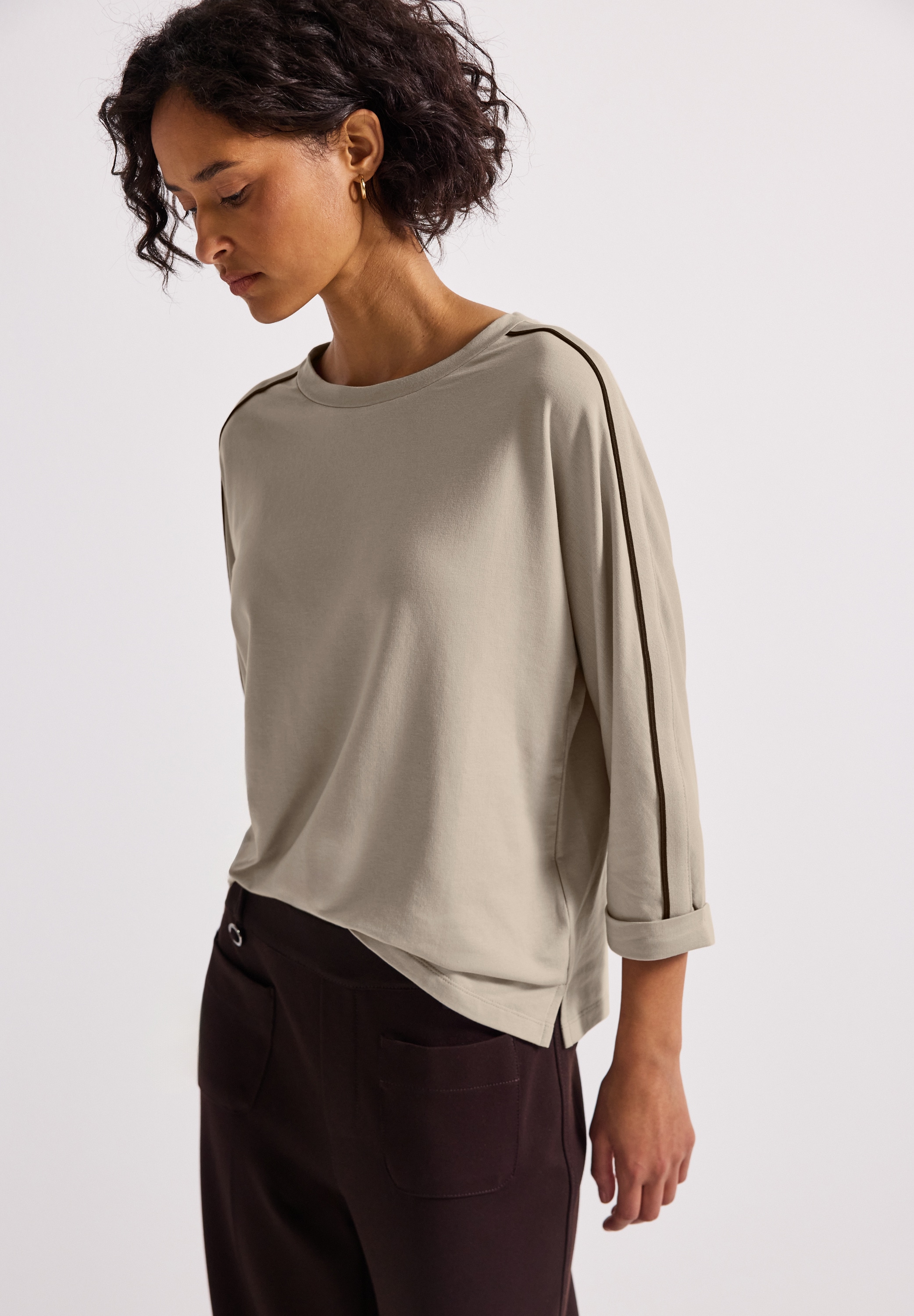 Image of STREET ONE 3/4-Arm-Shirt mit Galonstreifen