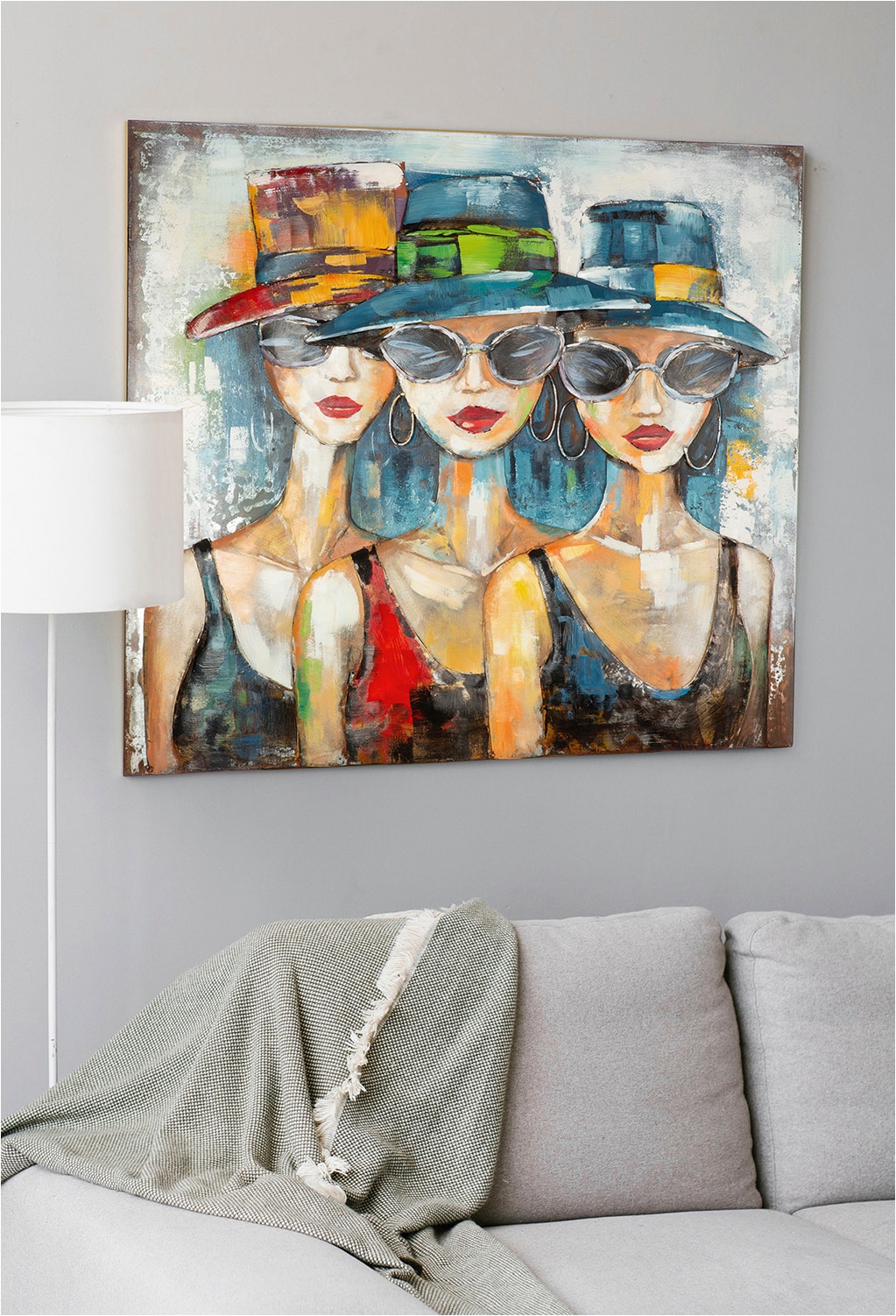GILDE Tableau métallique »Bild quadratisch Red Lips Society  mehrfarbig« Images de femmes 1 cuis tlg. Motif femme, focus sur les lèvres, illustration pop art mode, image tendance, décoration murale