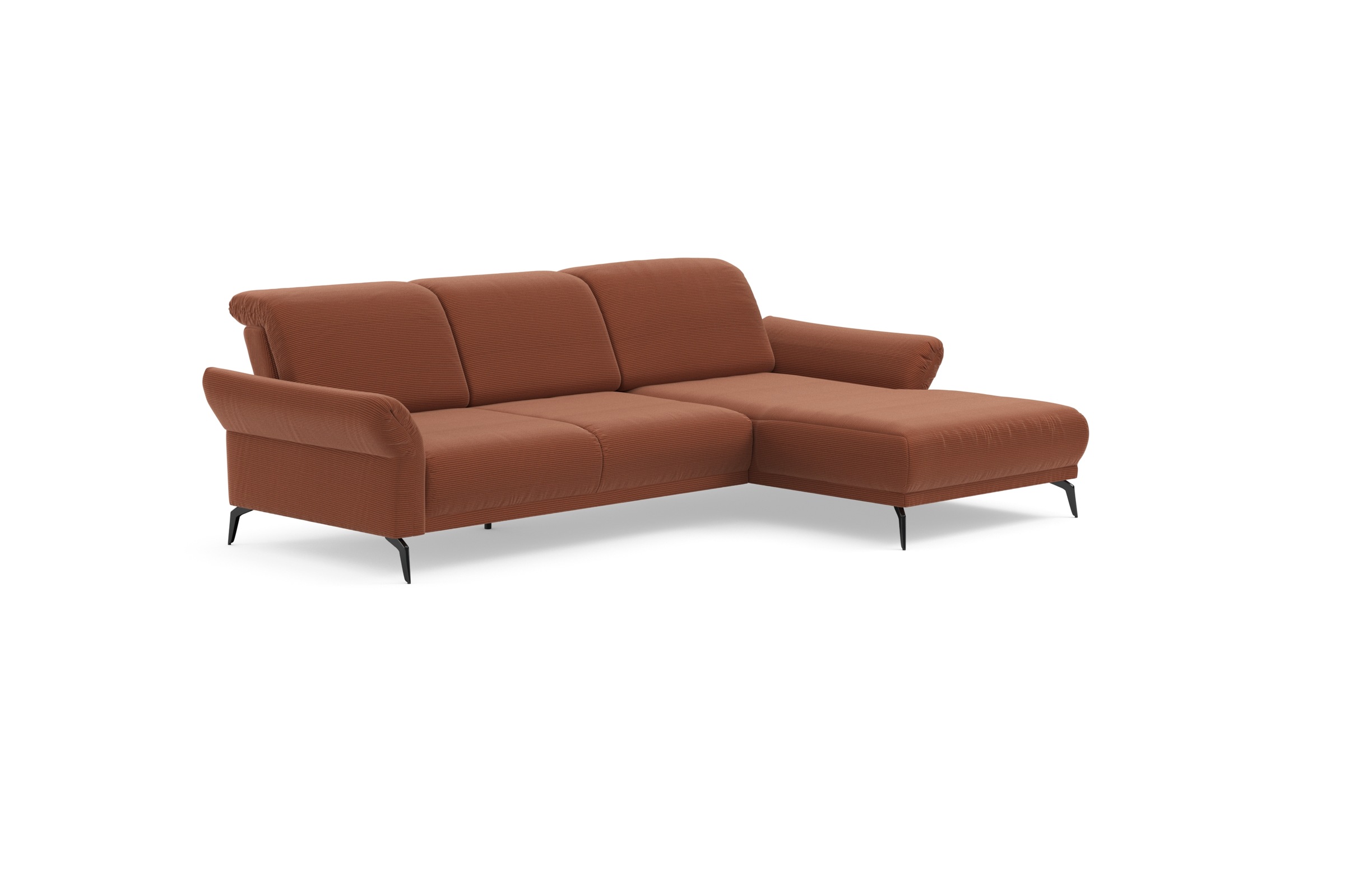 INOSIGN Ecksofa »Coco L-Form«, Sitztiefen-, Arm- und Kopfteilverstellung, Cord-Bezug, Fusshöhe 15 cm