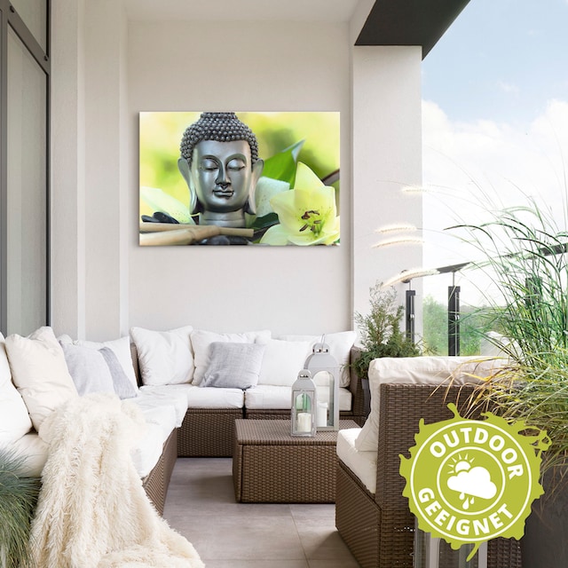 Artland Wandbild »Entspannung und Ruhe mit Buddha«, Buddhismus, (1 St.),  als Alubild, Leinwandbild, Wandaufkleber oder Poster in versch. Grössen  günstig kaufen
