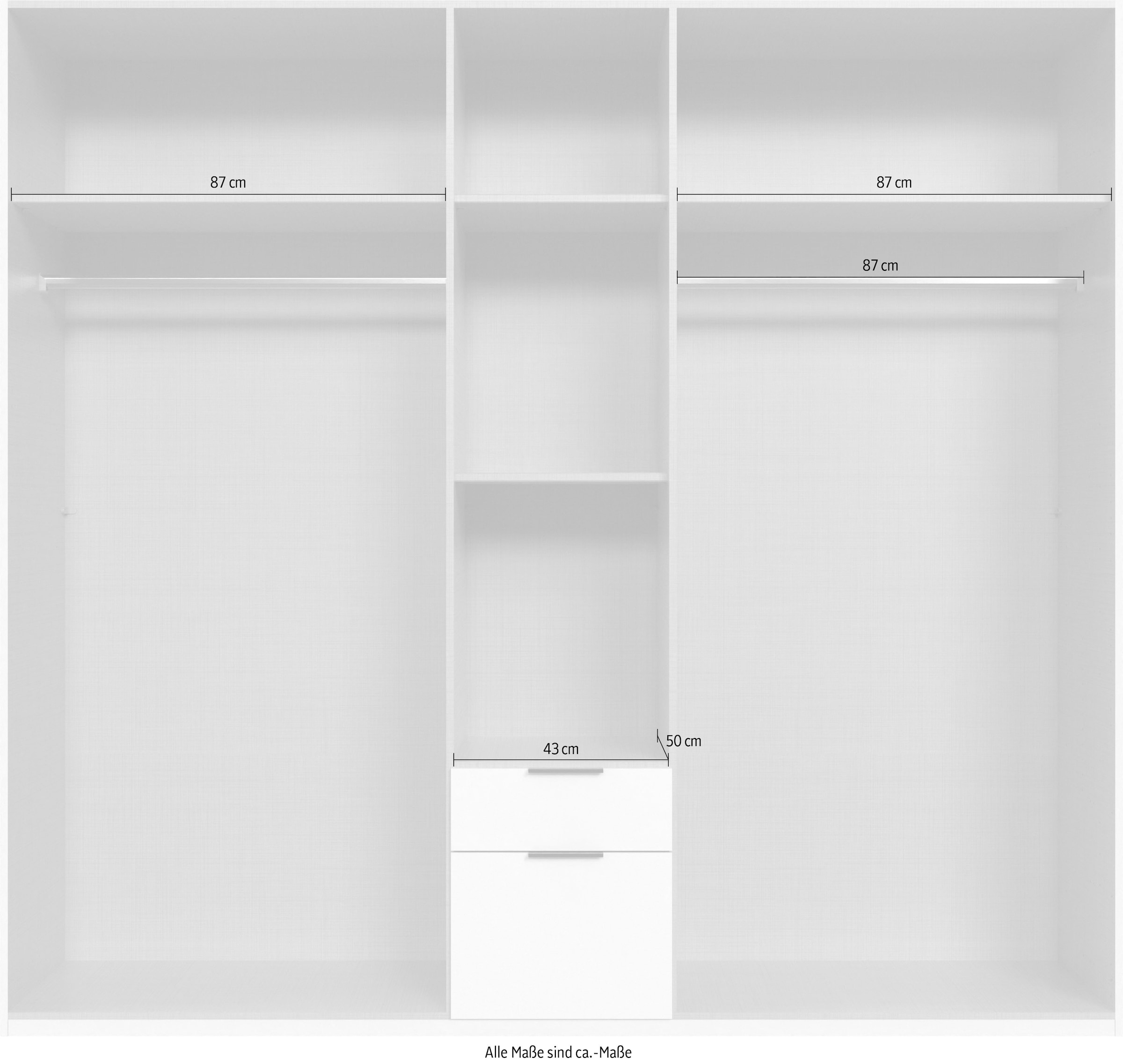 Wimex Armoire à portes battantes »Mugano« mit langen oder kurzen Griffen aus Metall,  in vielen Breiten, 208 oder 236 cm hoch, Made in Germany