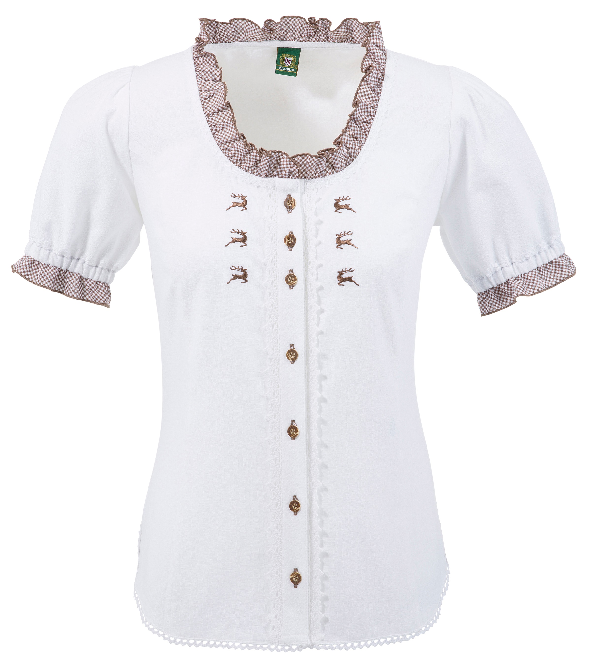 Trachtenbluse Damen in Leinenoptik
