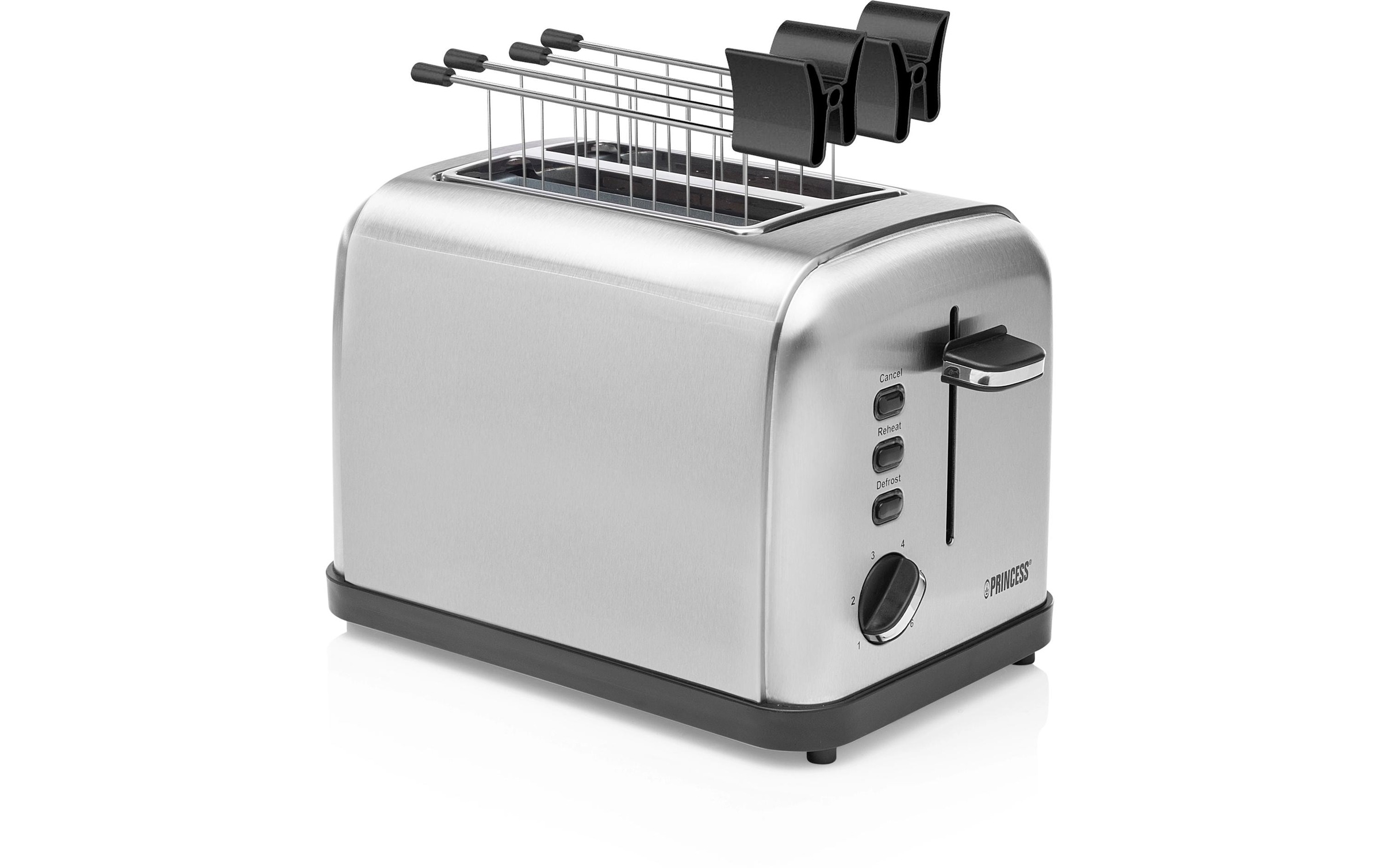 PRINCESS Toaster »Style 2 Silber«, 2 kurze Schlitze, für 2 Scheiben, 850 W