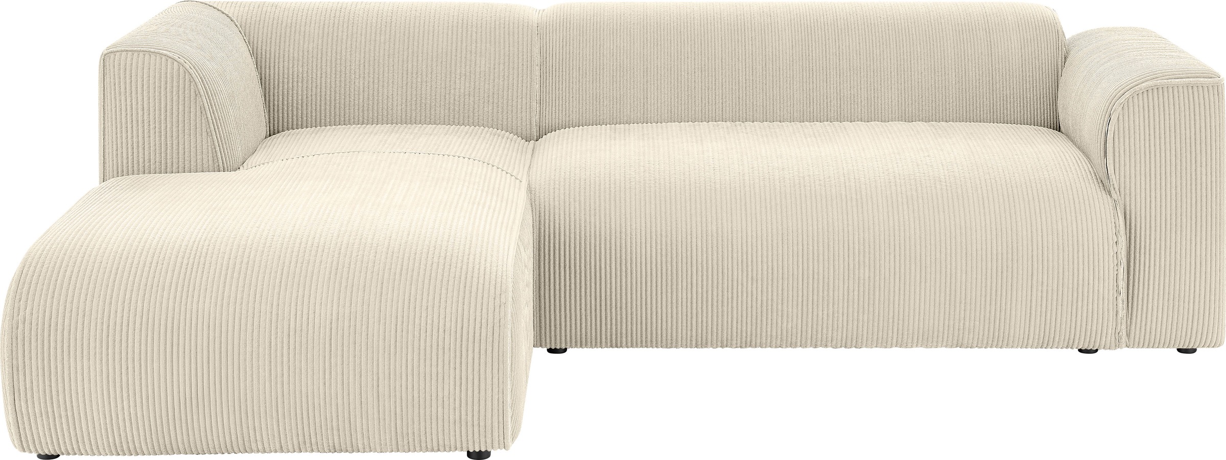 INOSIGN Ecksofa »MERID L-Form (257 cm), zeitlos & stilvolles Design,«, Aufwendig gepolstert, in Cord, Chenille und Struktur