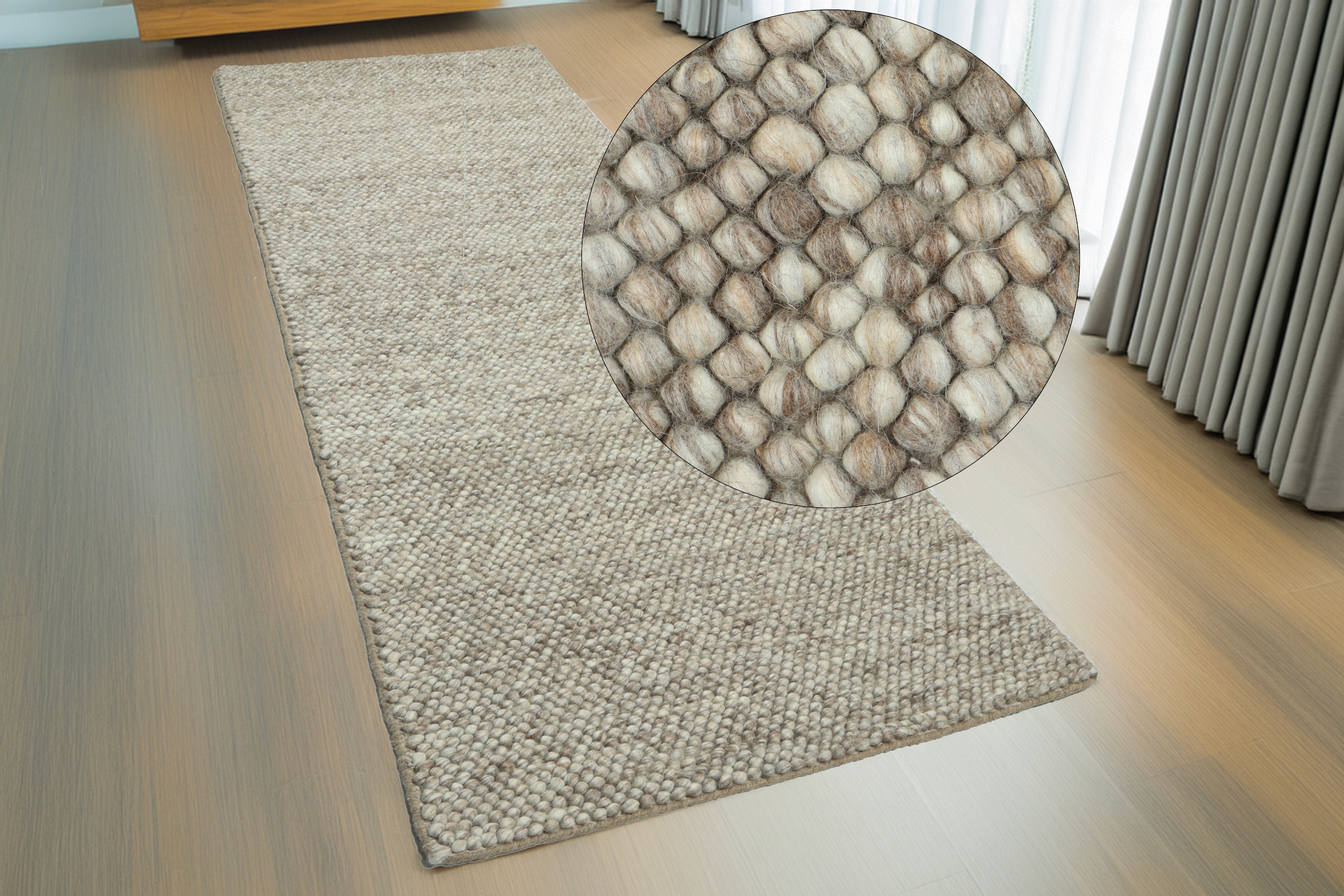 GOODproduct Läufer »Wolly, handgewebt, Handweb Teppich« rechteckig 14 mm Höhe Wolle, Brücke, Flur, Schlafzimmer, Wohnzimmer