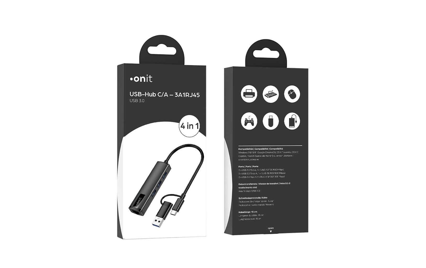 onit 1100000002199 »USB-Hub C/A – 3A1RJ45«