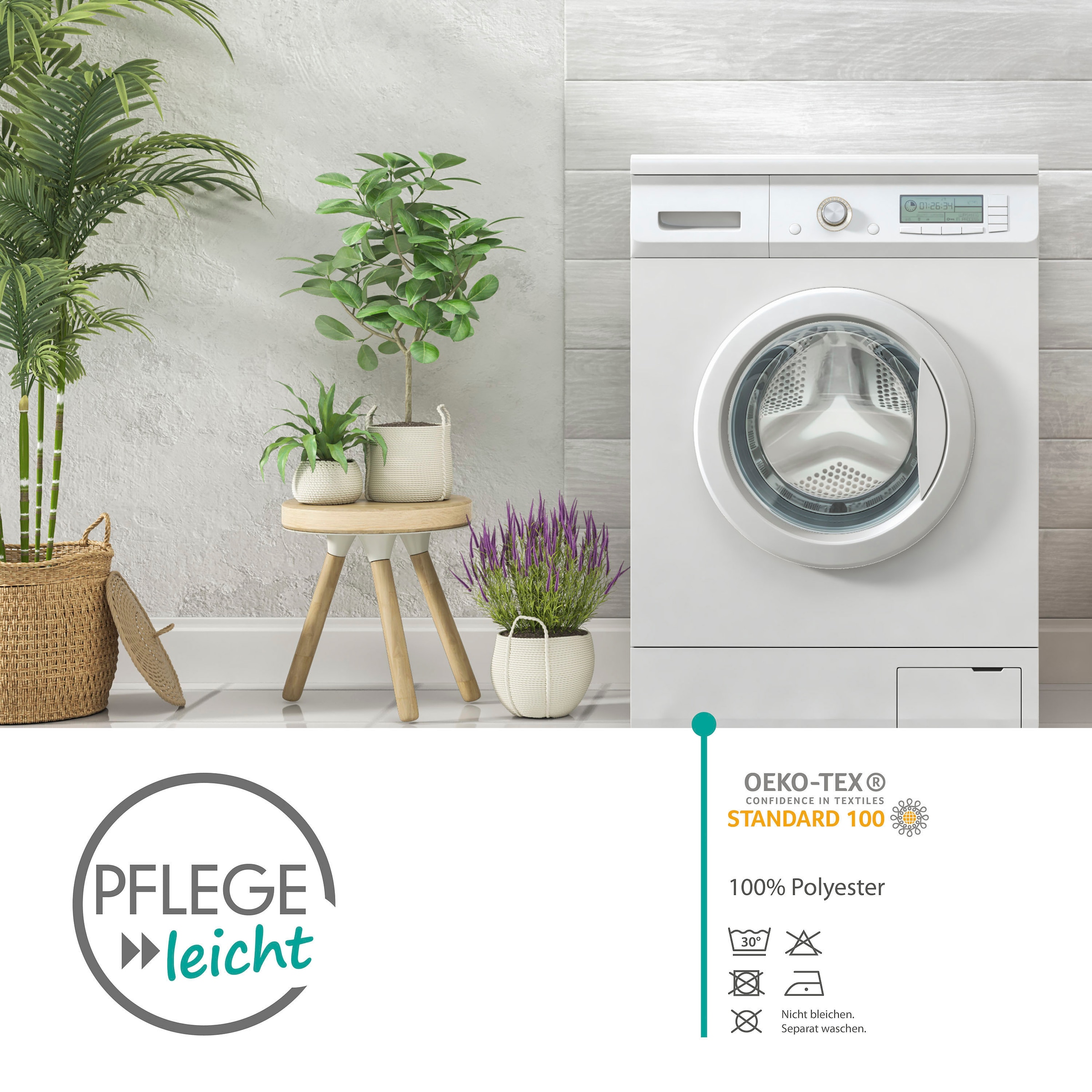 decolife Gardine »Estelle« Ösen 1 Stk. tlg. Ösenschal mit Blockstreifen weiss