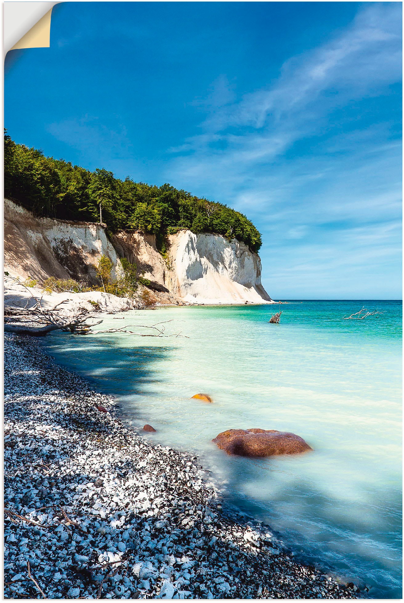 Image of Artland Wandbild »Kreidefelsen auf der Insel Rügen III«, Küste, (1 St.), in vielen Grössen & Produktarten - Alubild / Outdoorbild für den Aussenbereich, Leinwandbild, Poster, Wandaufkleber / Wandtattoo auch für Badezimmer geeignet bei Ackermann Versand Sc