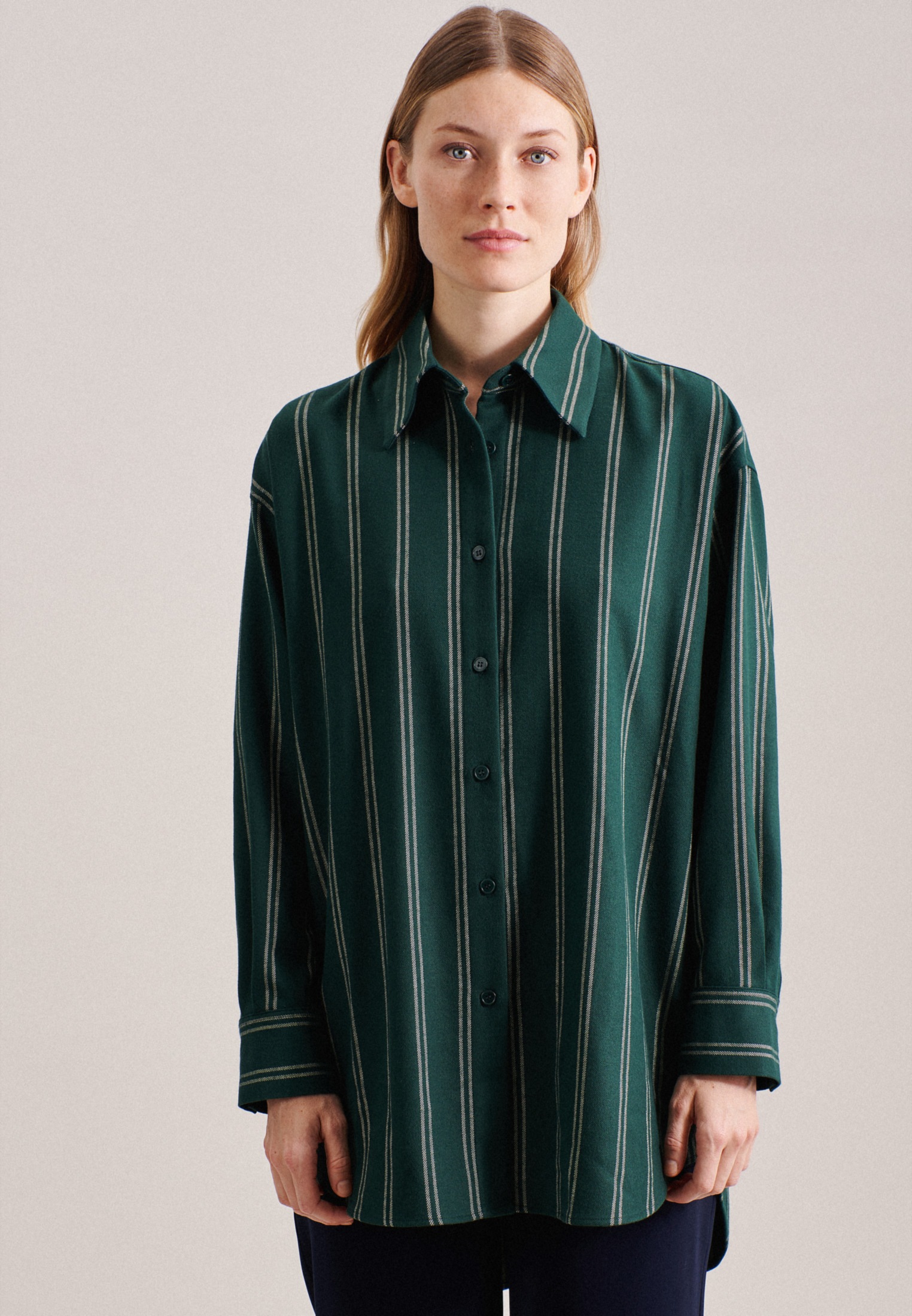 seidensticker Longbluse »Schwarze Rose« Langarm Kragen Streifen