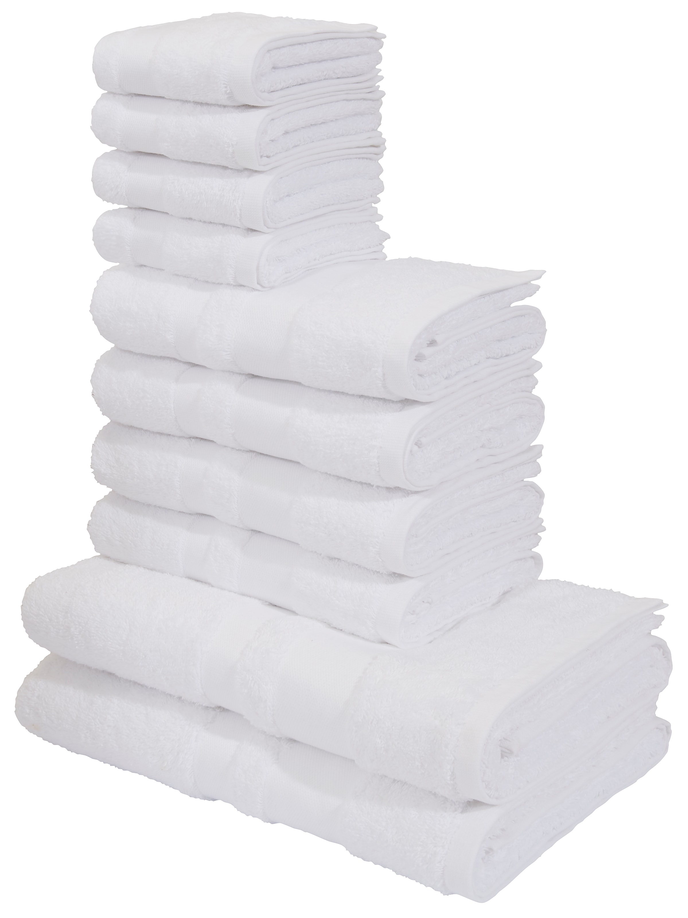 my home Handtuch Set »Vanessa, 10-tlg Handtuch-Set, in Standard- und Premium-Qualität, weich« Set 10 tlg. Walkfrottee 100% Baumwolle, Duschtücher, Handtücher, Gästetücher, mit Bordüre
