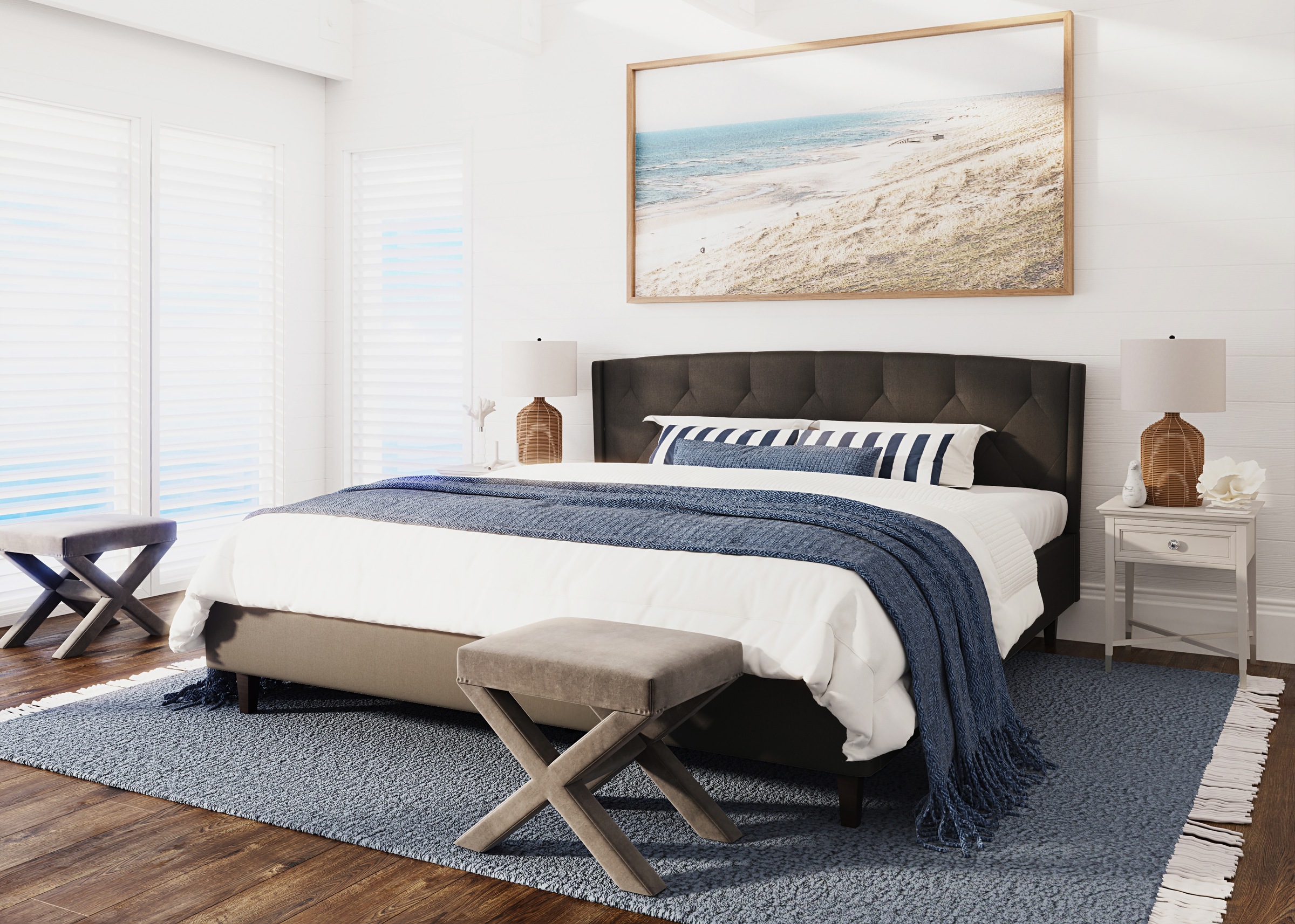 Image of Timbers Polsterbett »Lubbock«, Elegantes Kopfteil mit Karosteppung bei Ackermann Versand Schweiz