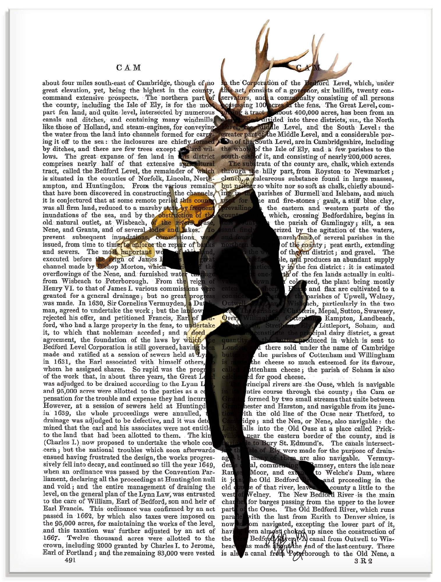 Image of Artland Glasbild "Tanzender Hirsch mit Violine" Humor 1 Stk. tlg. in verschiedenen Grössen
