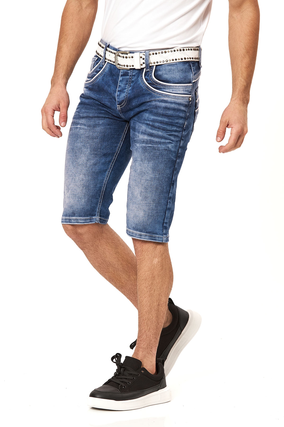 Cipo & Baxx Bermuda en jean Baumwolle, regular fit