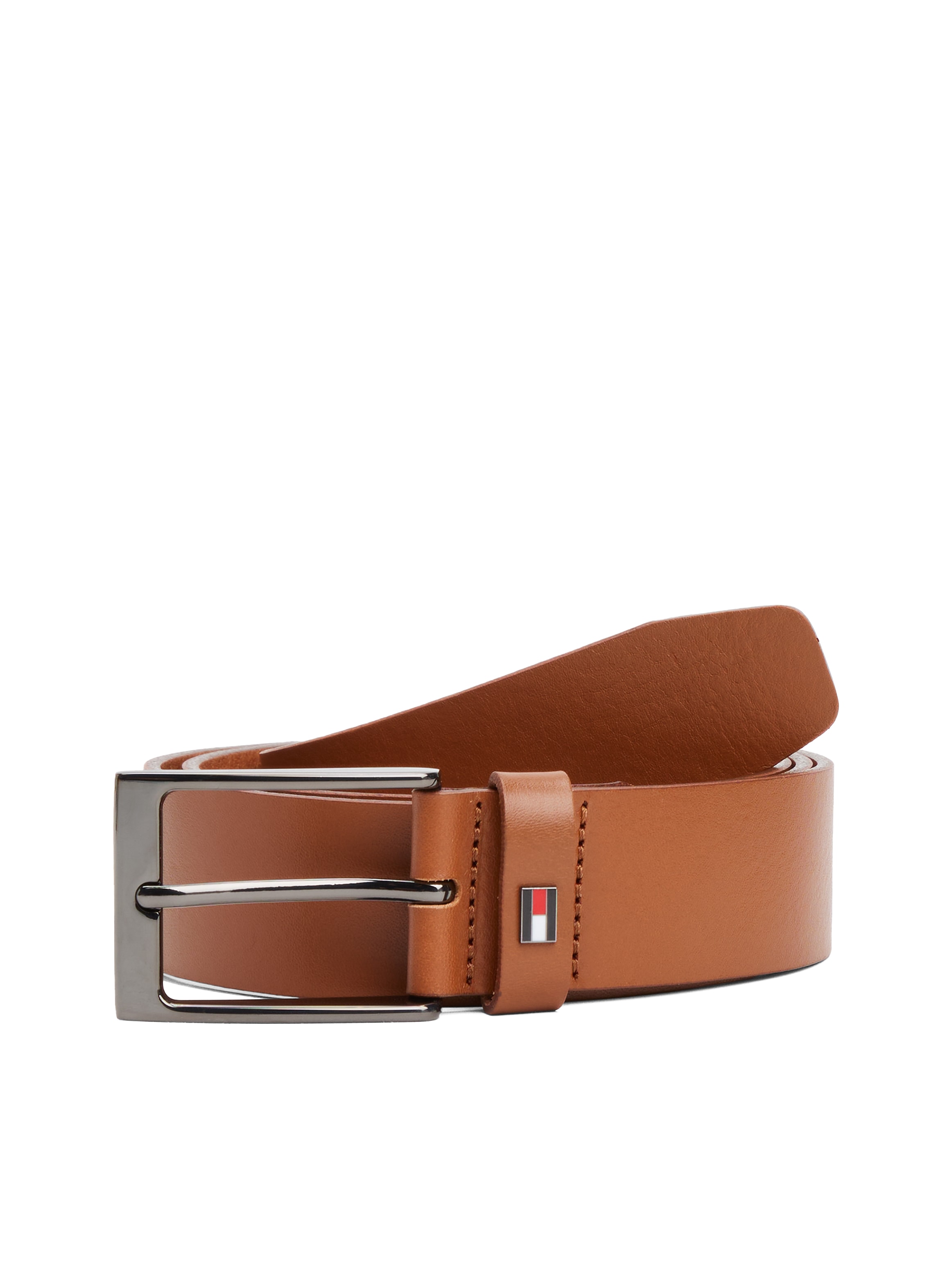 Tommy Hilfiger Ledergürtel »LAYTON 3.5«, Metallpatch, Einfachdornschliesse