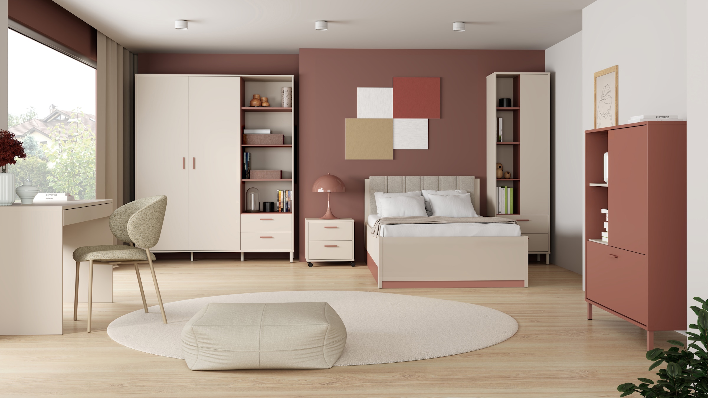 FORTE Schreibtisch »Milles« 2 Schubkästen mit Vollauszug, B/H/T 124,8/77,3/53,1 cm