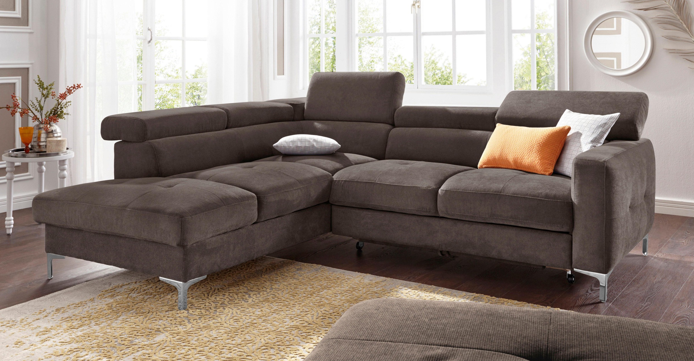 COTTA Ecksofa »Sammy L-Form« mit Kopfteilverstellung, wahlweise mit Bettfunktion & Bettkasten