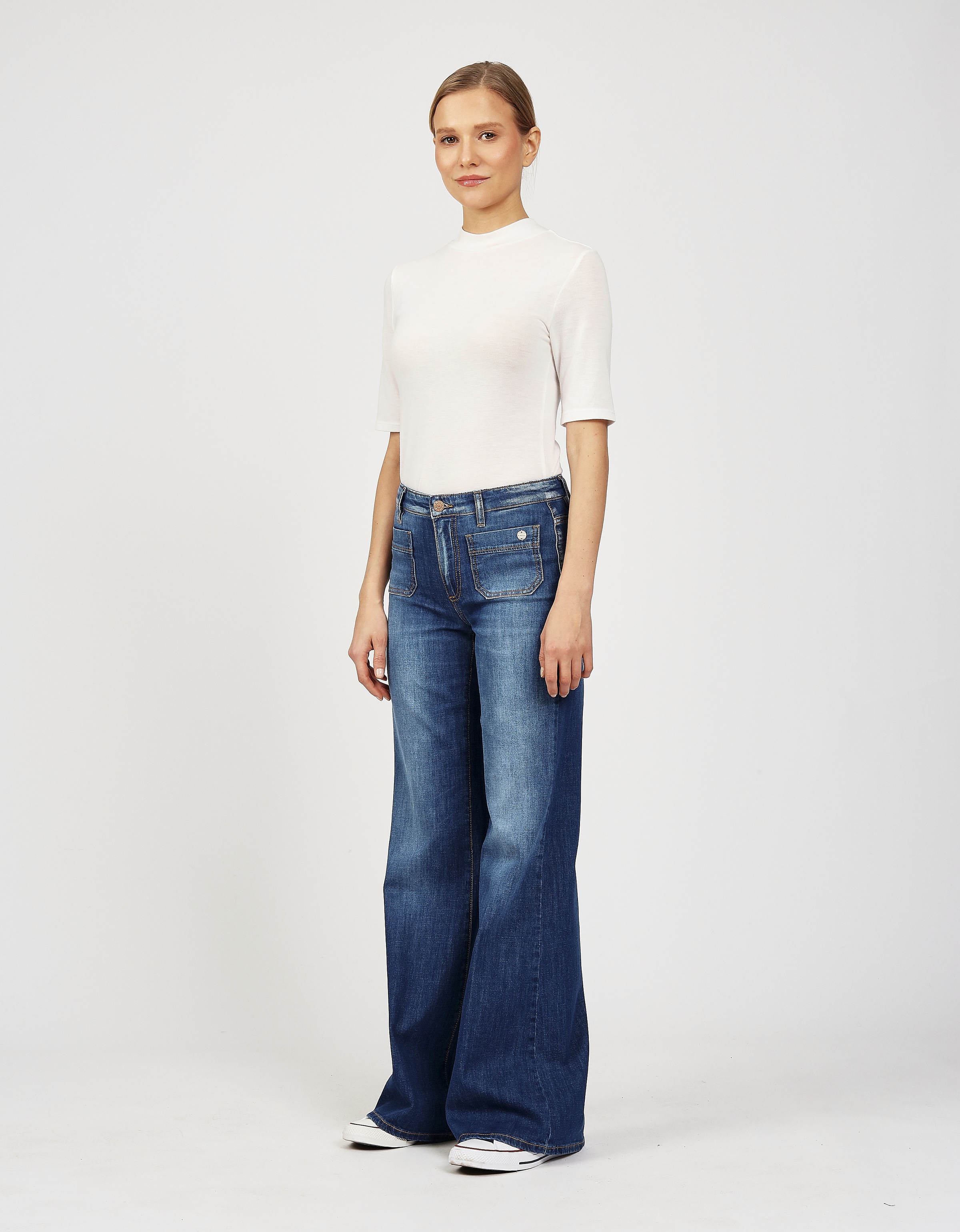 GANG Bootcut-Jeans »94 JESSI FLARED«, im angesagten Leo Muster