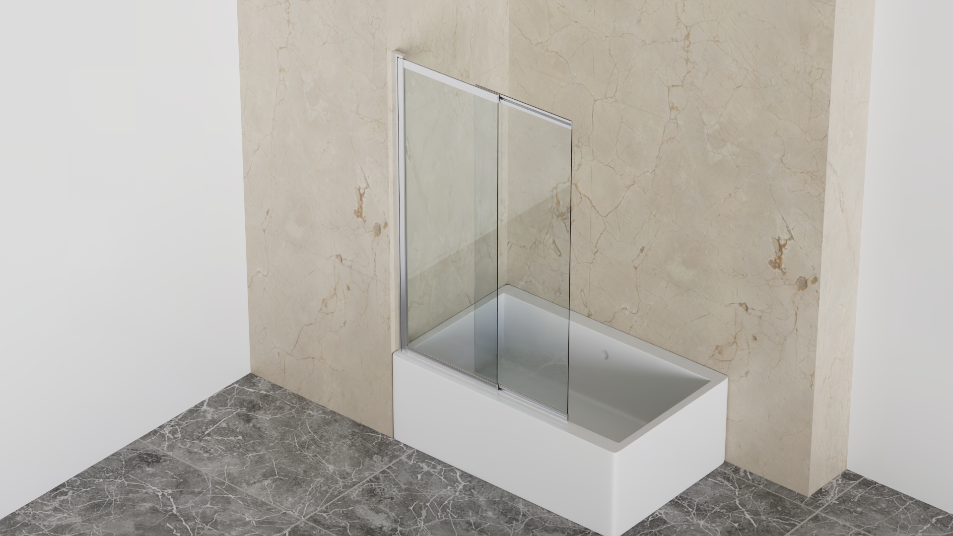 welltime Badewannenaufsatz »Slider« 2 Stk. tlg. Duschwand zum Zusammenschieben UND an die Wand klappen!