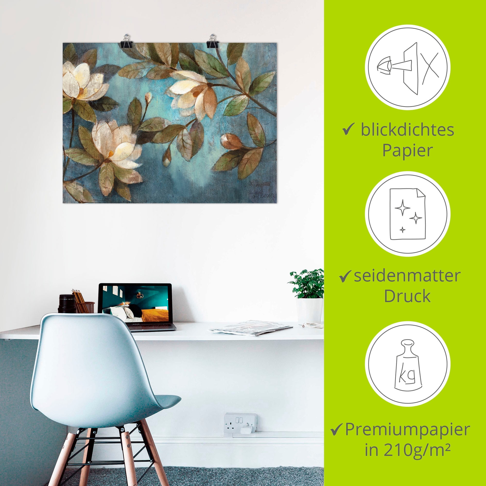 Artland Wandbild »Schwebende Magnolie«, Blumen, (1 St.), als Leinwandbild, Poster, Wandaufkleber in verschied. Grössen