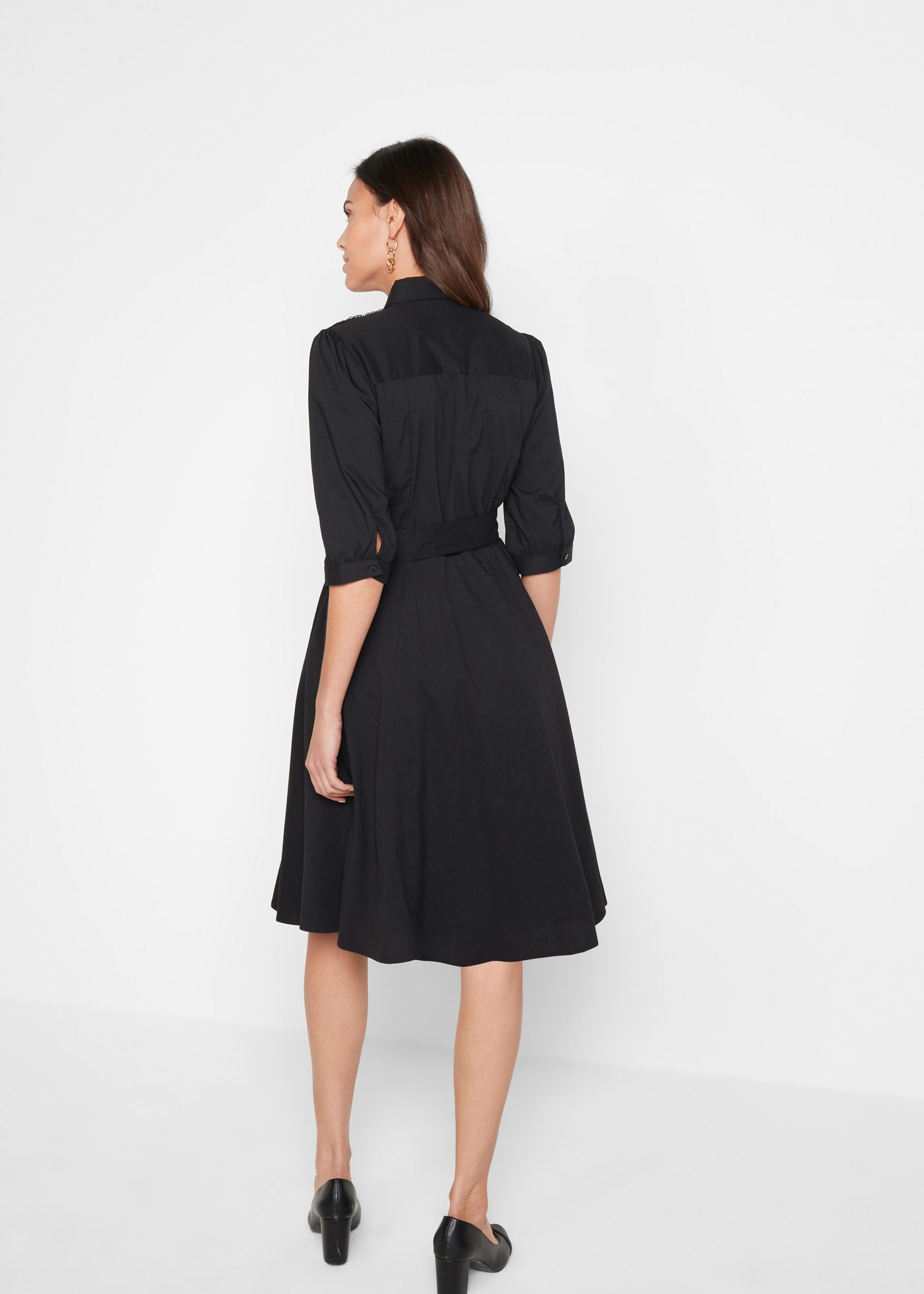 bonprix Robe 2 en 1 Set, 2 tlg. für Businessmode, aus Baumwolle, ausgestellte Passform