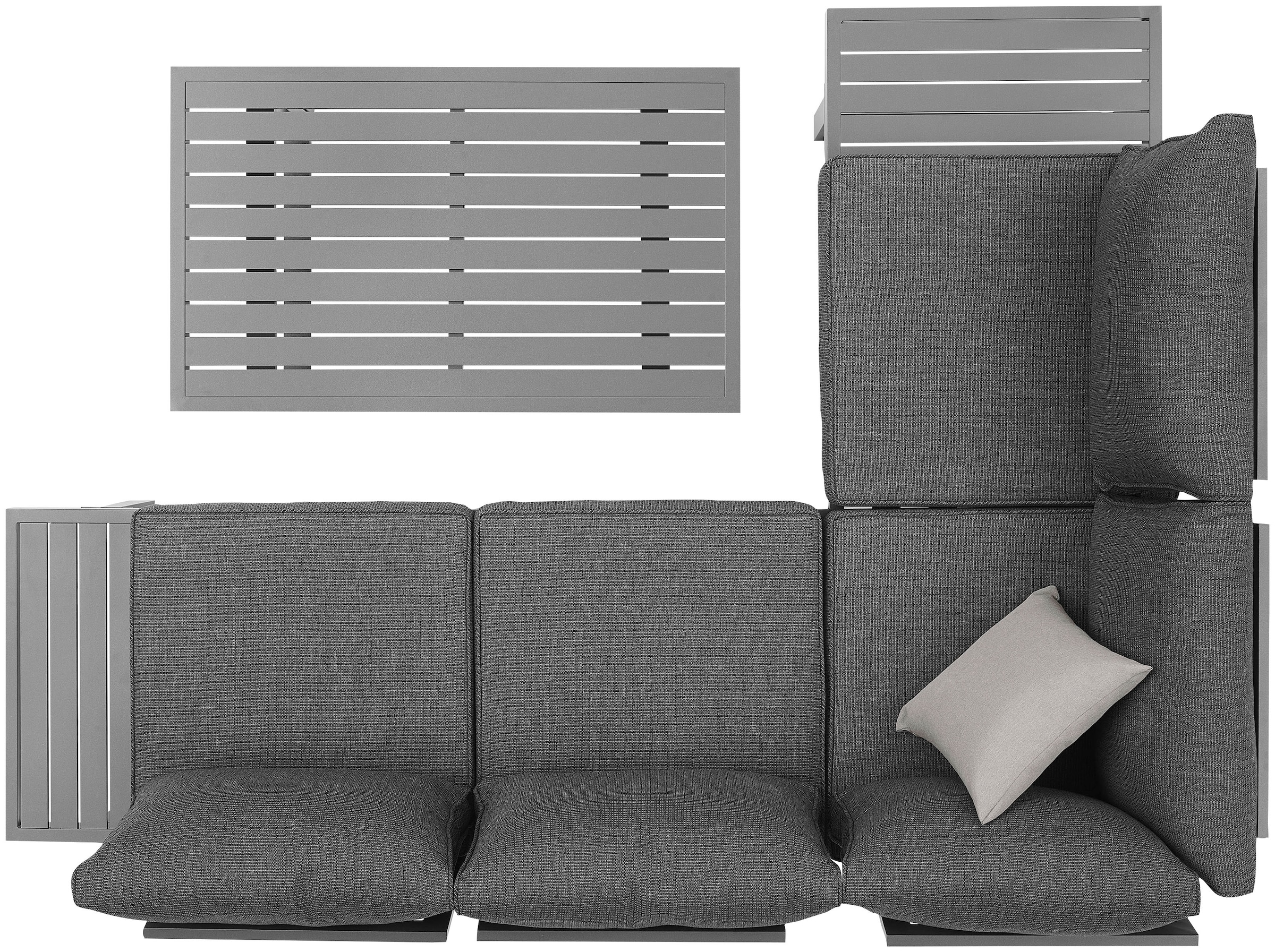KONIFERA Gartenlounge-Set »Hamburg« Set, Tisch:100x60x60/40cm,abnehmbare Rückenlehnen ,individuell aufstellbar, 14 Stk. tlg. höhenverstellbarer Tisch, inkl. Schutzhülle, Aluminiumgestell