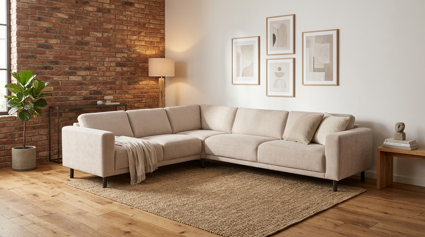GOODproduct Ecksofa »Sveeva, L-Form, B.288 cm, schwarze Metallfüsse« langlebiger Strukturstoff, mit Wellenunterfederung, viele Farben
