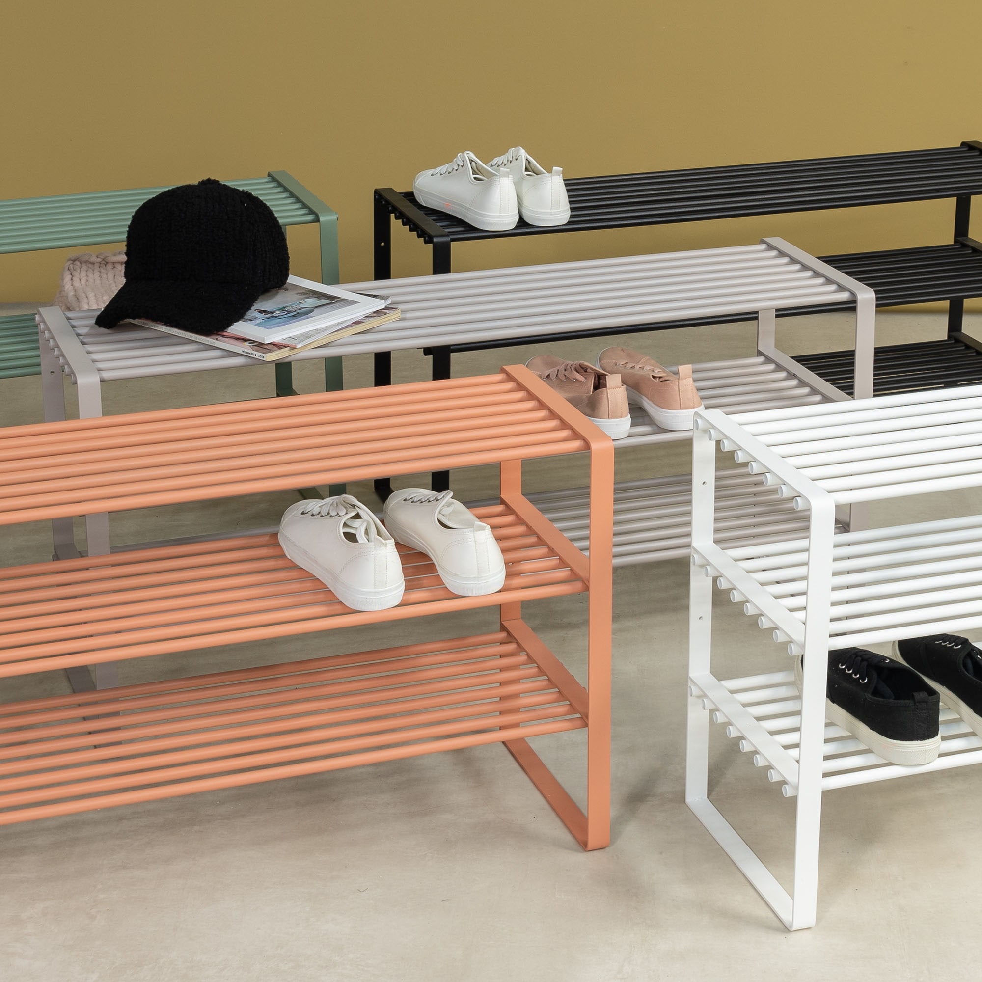 Spinder Design Étagère à chaussures »REX SR 2« 1 cuis tlg. Étagère en acier, largeur au choix 70 cm ou 100 cm