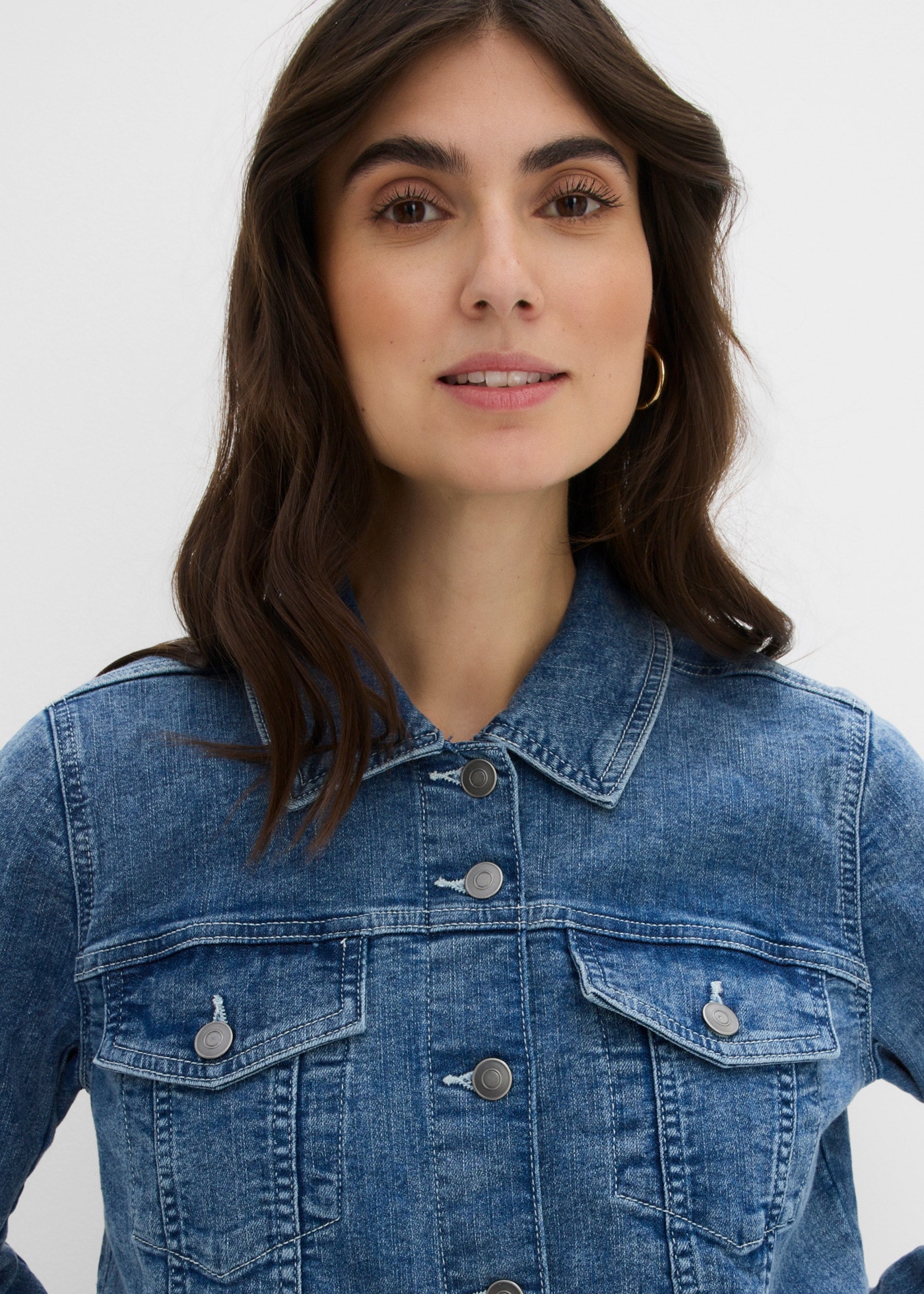 bonprix Jeansjacke loose fit Passform, weite Boyfriend-Form, mit Stretch-Anteil