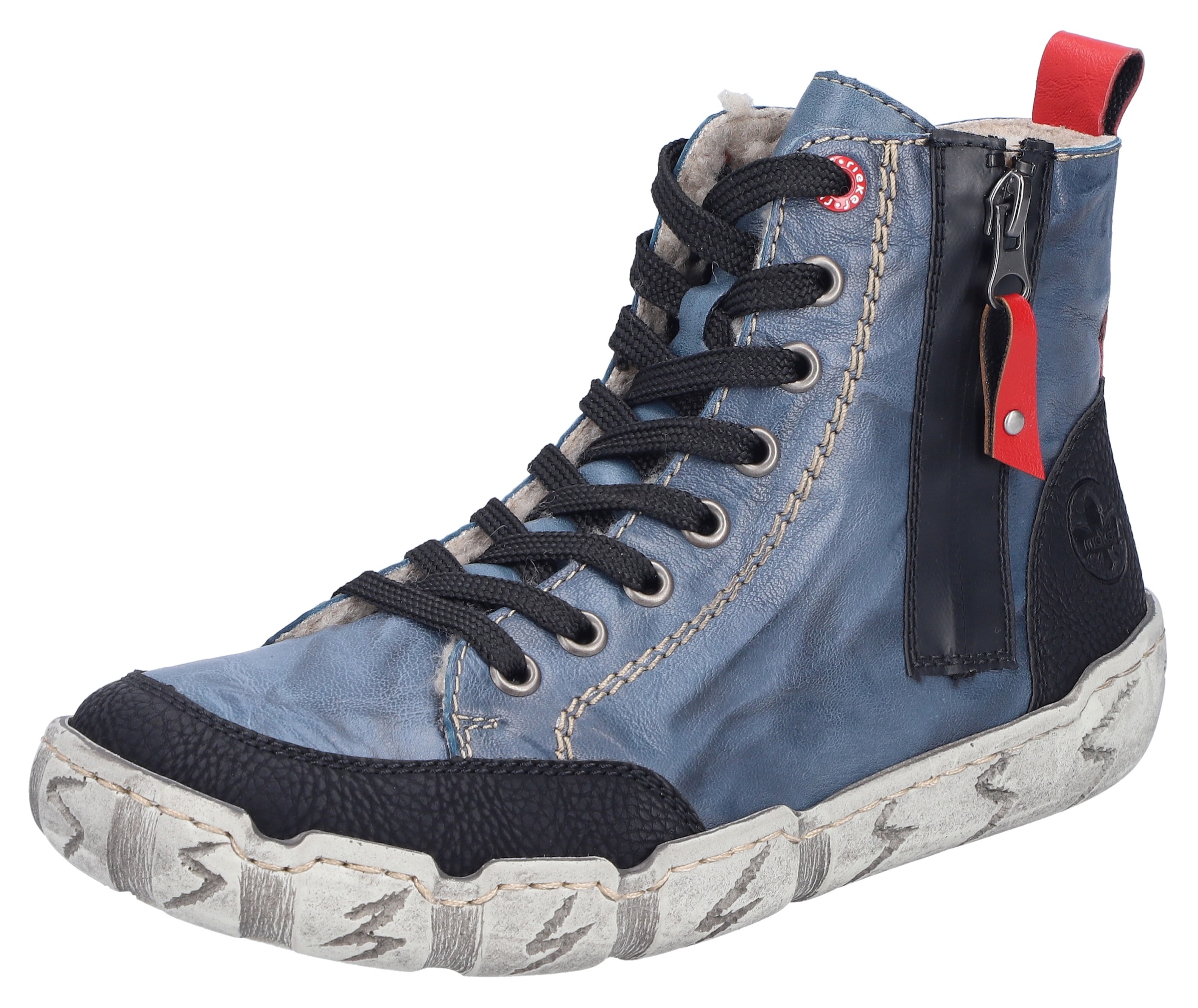 Image of Rieker Winterboots Schnürboots, High Top Sneaker, Stiefelette, mit Anziehlasche