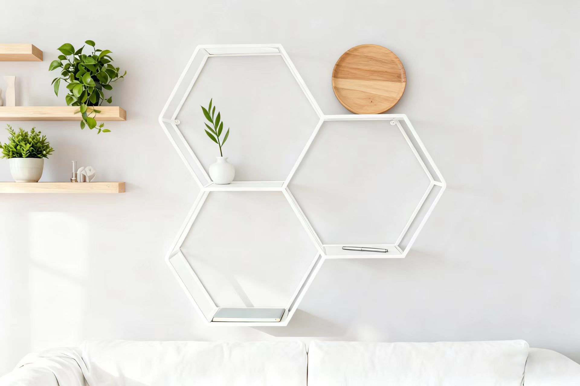 GOODproduct Deko-Wandregal »Lenia, 3 Ablageflächen aus Glas in einer besonderen Form kombiniert« für elegantes und modernes Wohnen, aus Metall, in 3 Farben