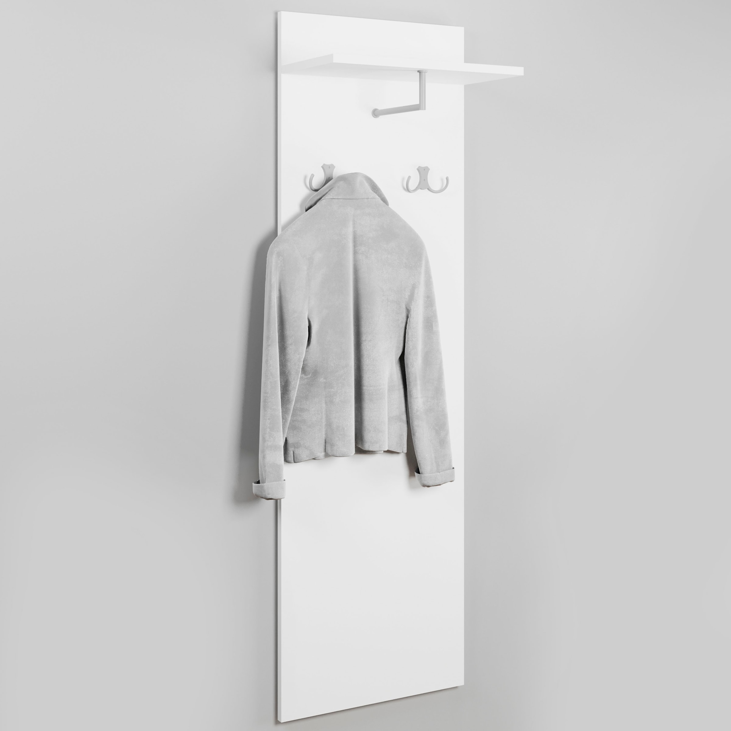 GOODproduct Panneau de vestiaire »Paris« 1 cuis tlg. Porte-manteau mural avec double crochet et tringle à vêtements (L/P/H) : 40/21,5/130 cm