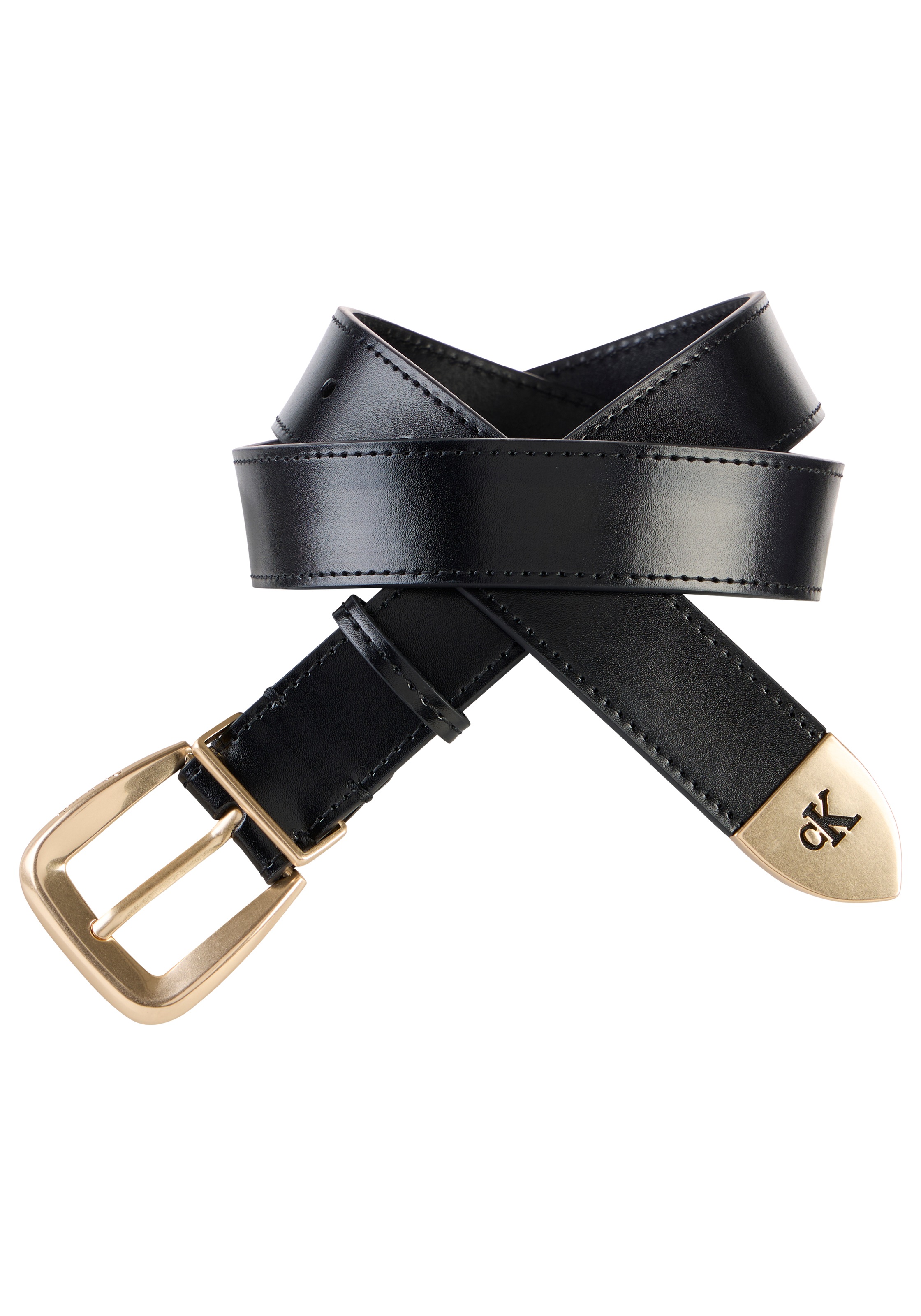 Image of Calvin Klein Ledergürtel "HW END TIP BUCKLE BELT 30MM" Regular fit und grössenverstellbar
